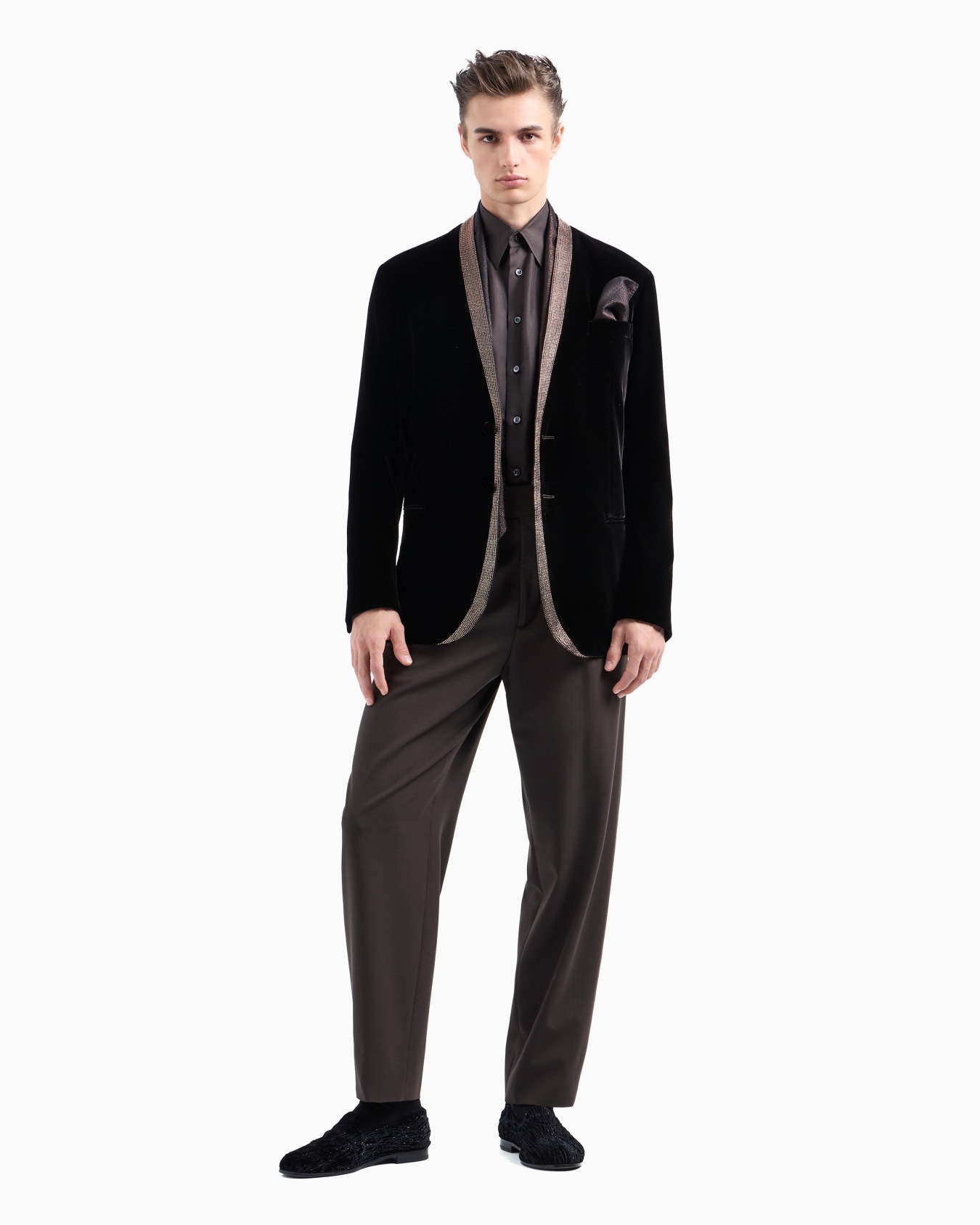 Single-pleat, pure wool-crêpe trousers Slide 4