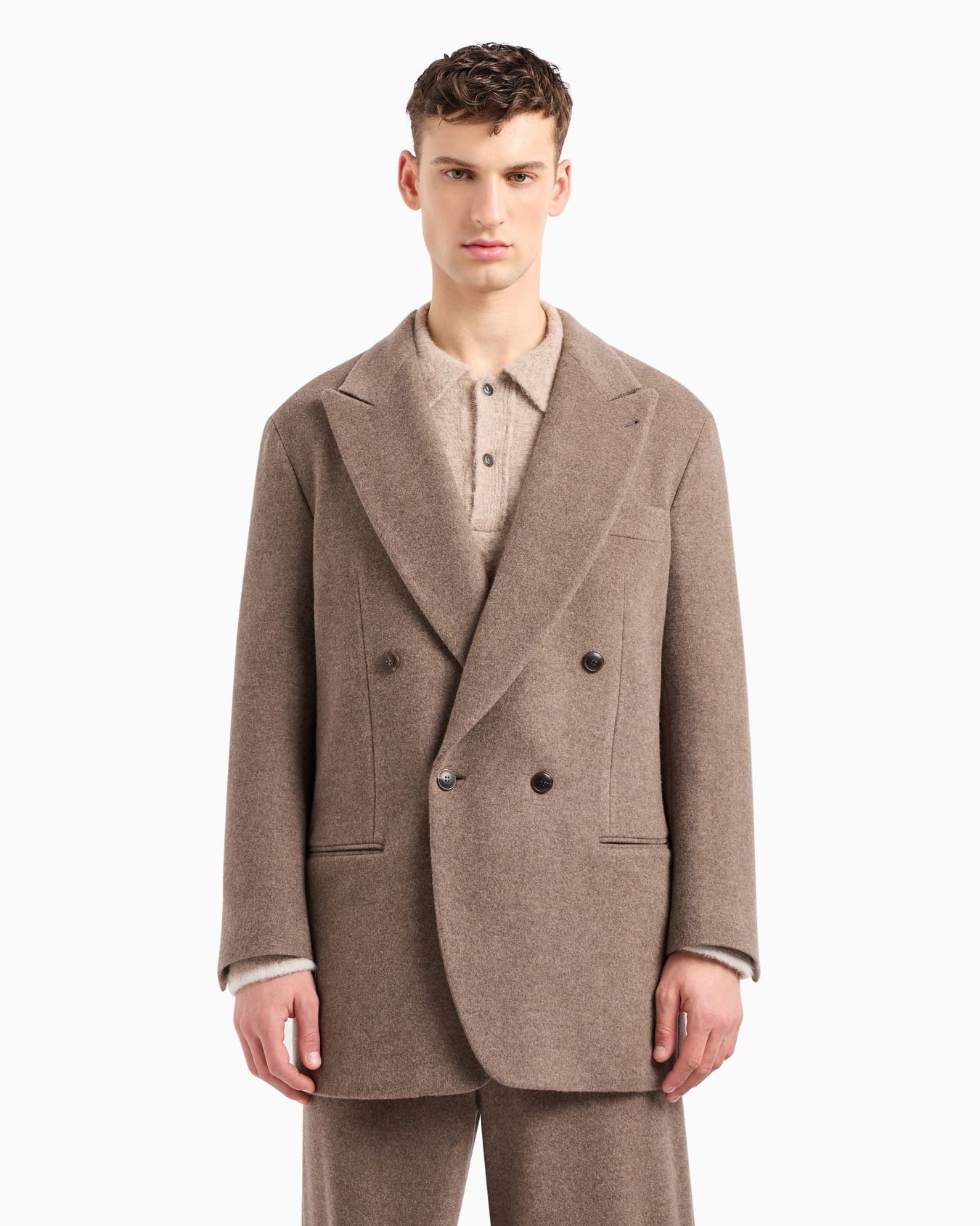 Zweireihiges Sakko der Heritage-Linie aus Kaschmir-Fleece mit Melange-Effekt Folie 1