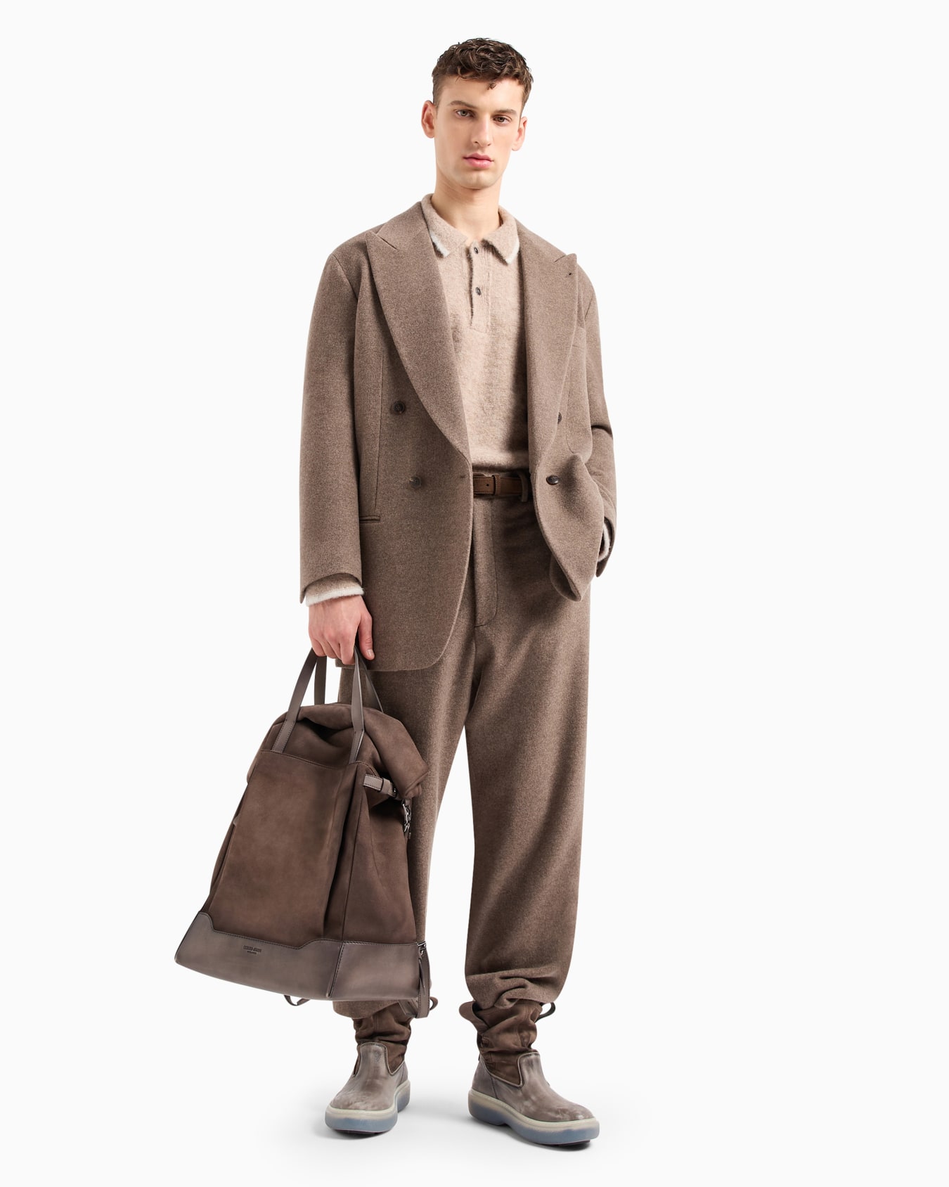 Zweireihiges Sakko der Heritage-Linie aus Kaschmir-Fleece mit Melange-Effekt Folie 3