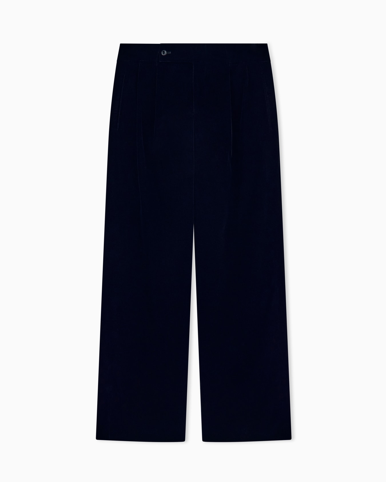 Oversized trousers in smooth stretch velvet | Giorgio Armani