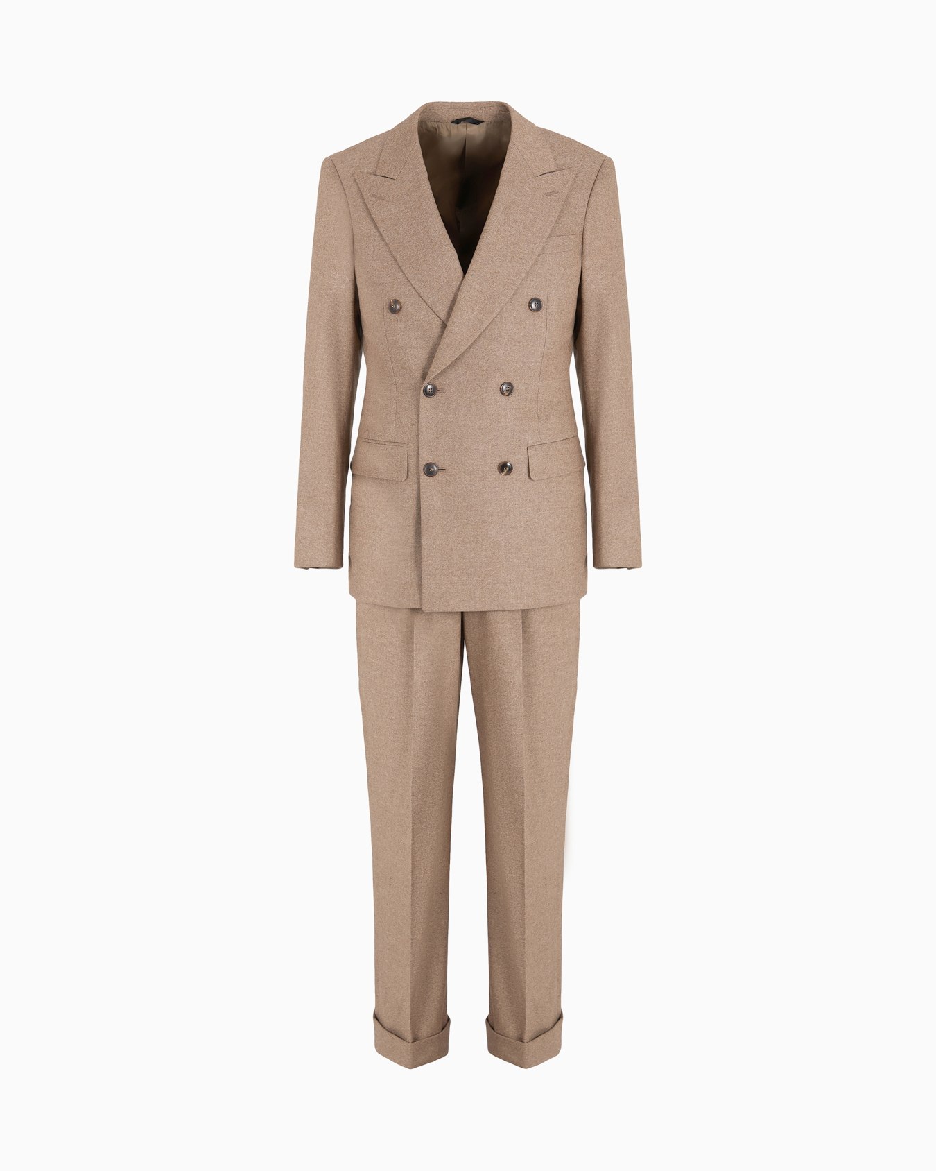 Royal Line double-breasted suit in stretch virgin wool and cashmere Slide 0