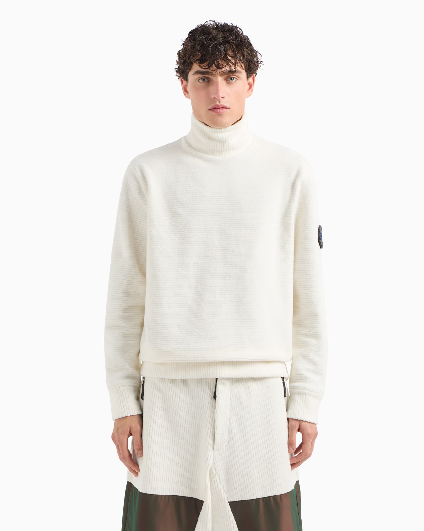 Giorgio Armani Neve ribbed cotton and cashmere mock-neck jumper Slide 4