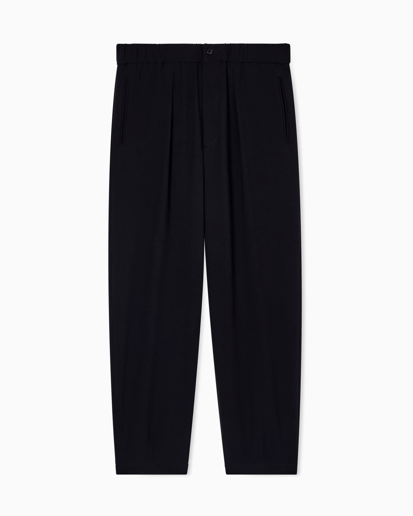 Single-pleat, pure virgin wool crêpe trousers Slide 0