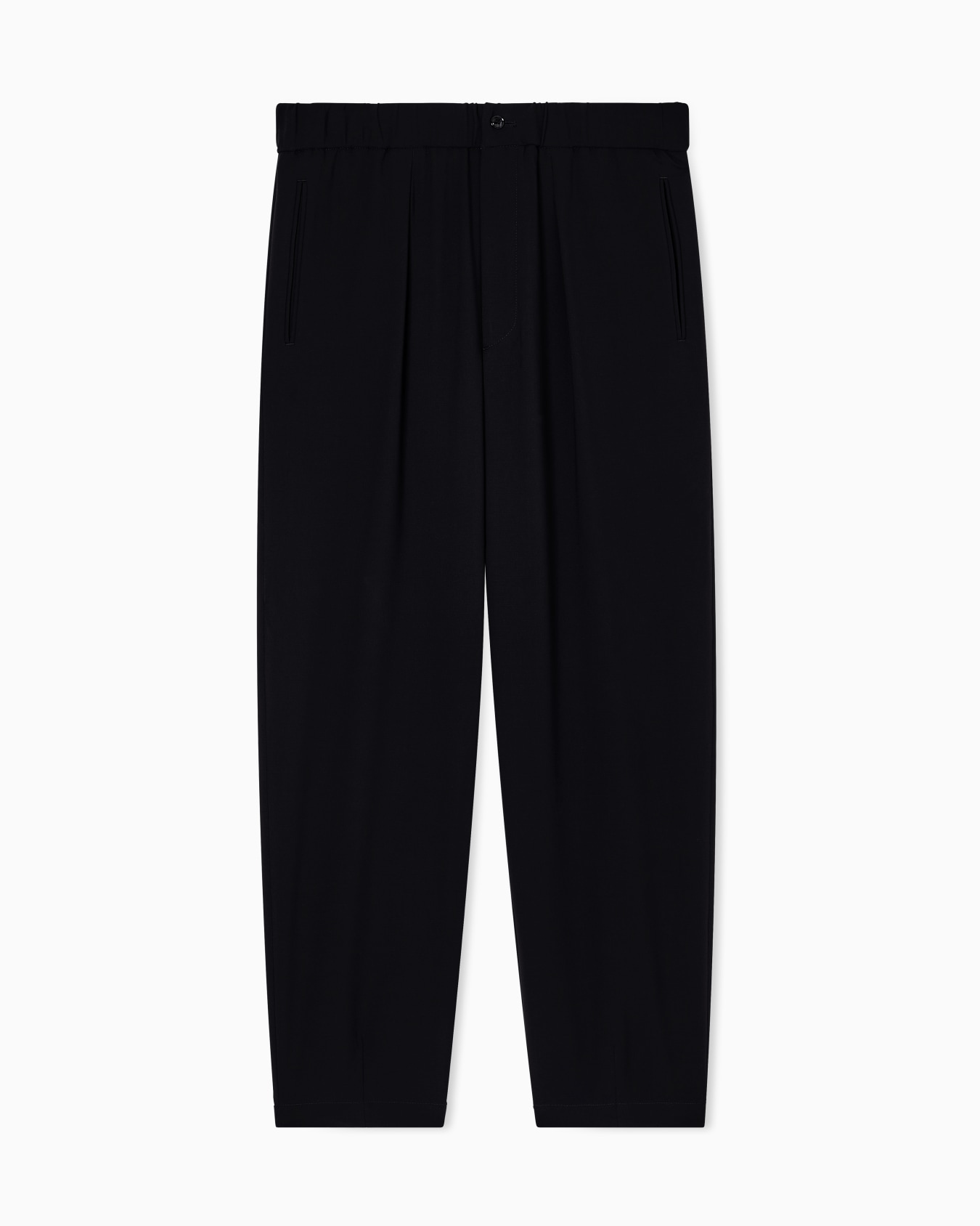 Single-pleat, pure virgin wool crêpe trousers Slide 0