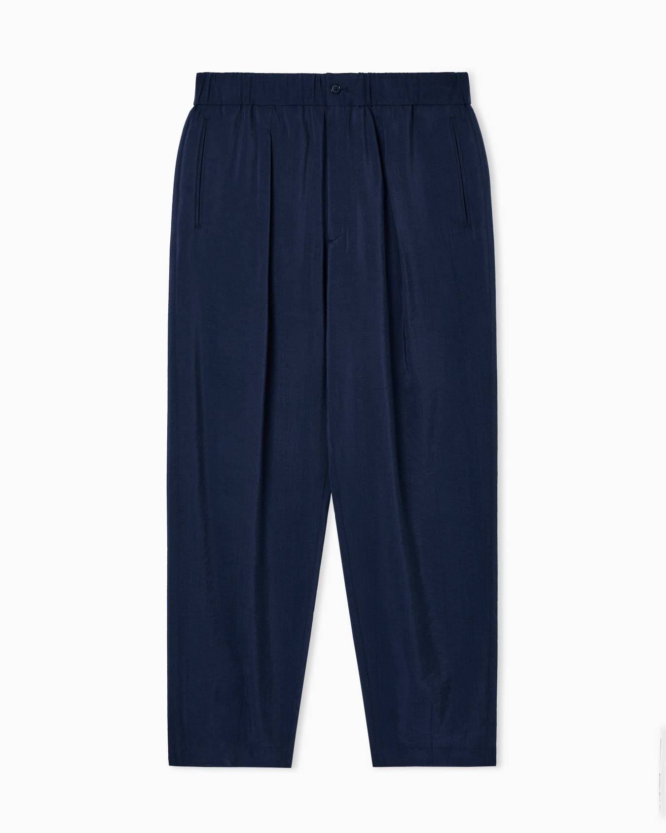 Pantaloni a una pince in misto seta lavata Slide 0