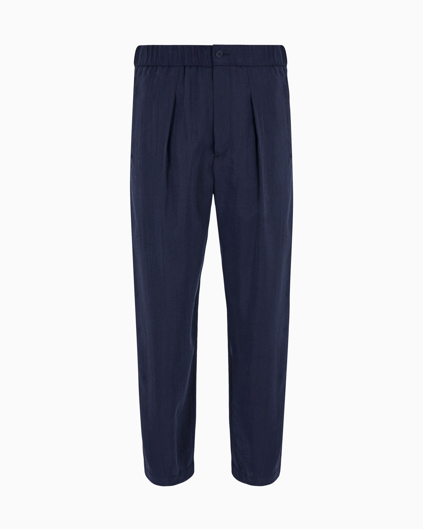 Washed, silk-blend, single-pleat trousers Slide 0