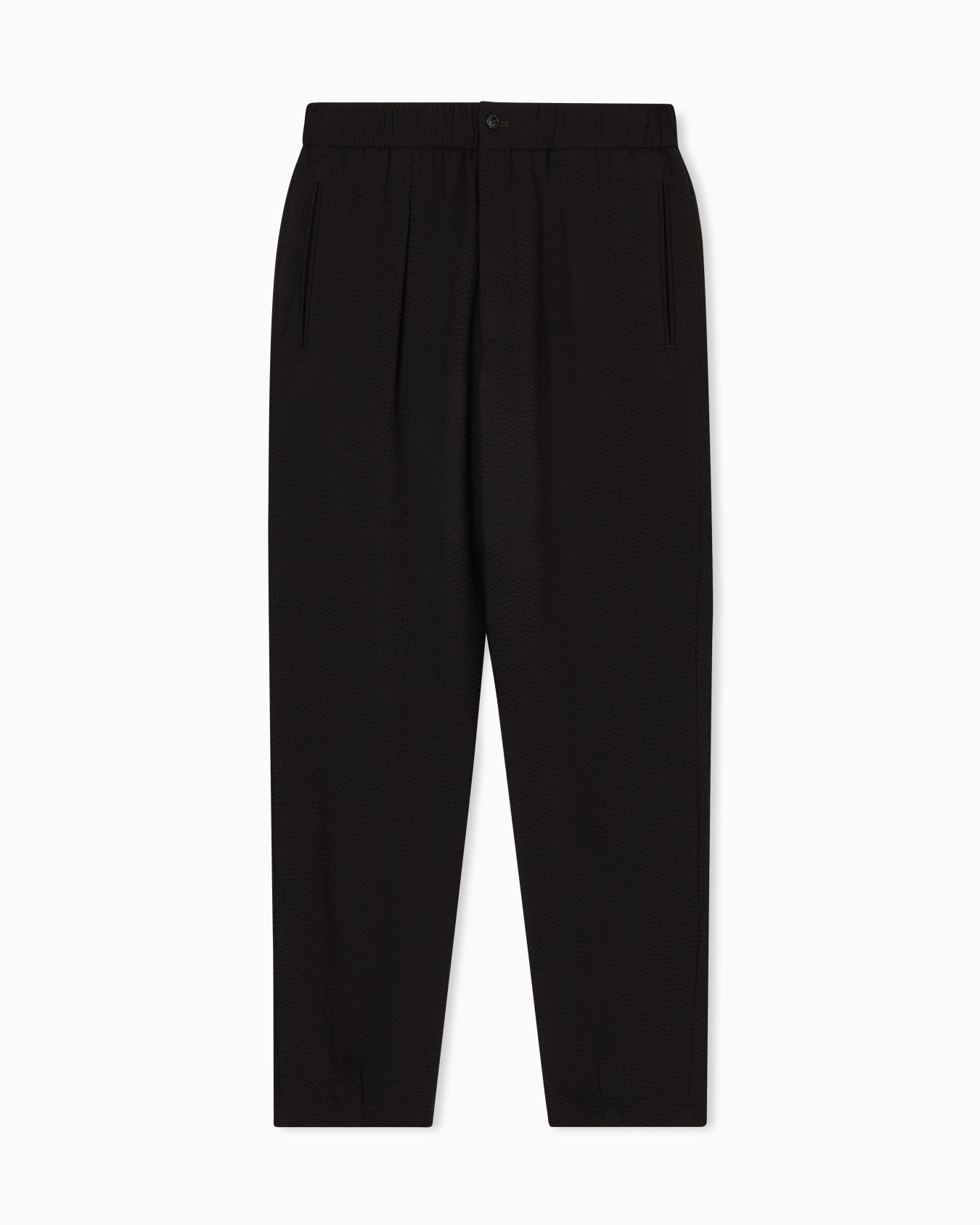 Pantalon à une pince en laine vierge et cachemire seersucker Diapositive 0