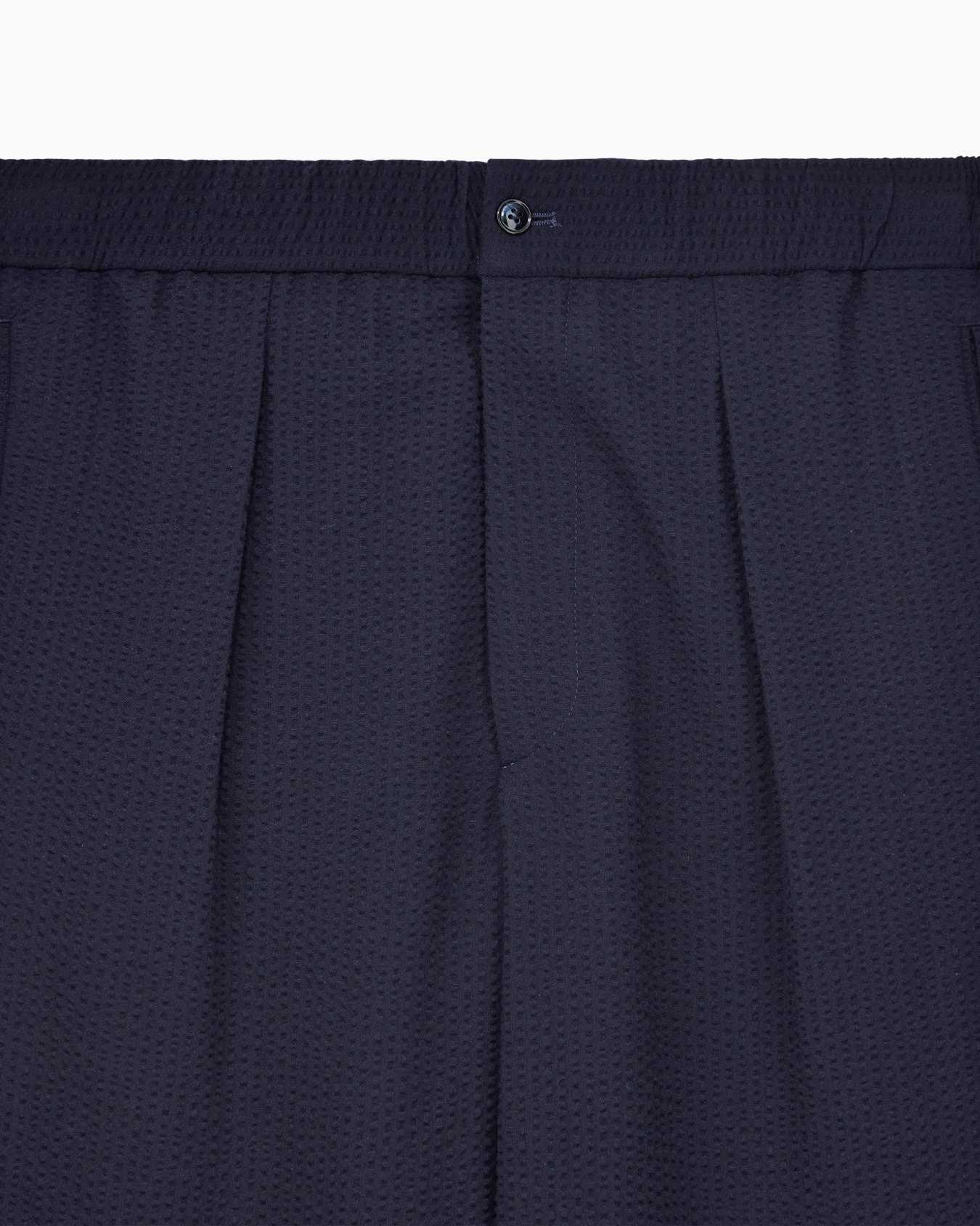 Pantalon à une pince en laine vierge et cachemire seersucker Diapositive 5