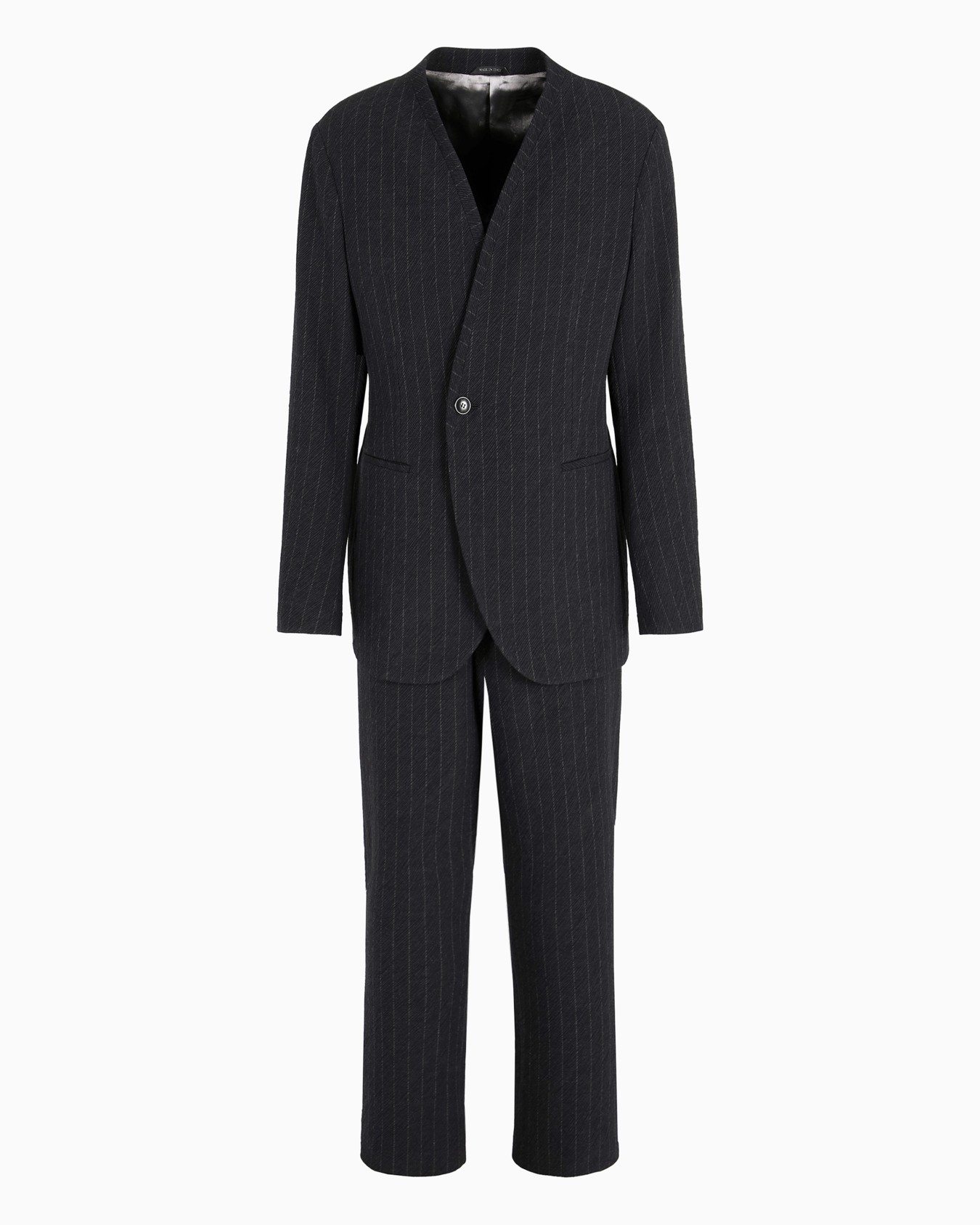 Einreihiger Anzug der Upton-Linie aus gestreifter Schurwolle in Jacquard-Stoff-Verarbeitung Folie 0