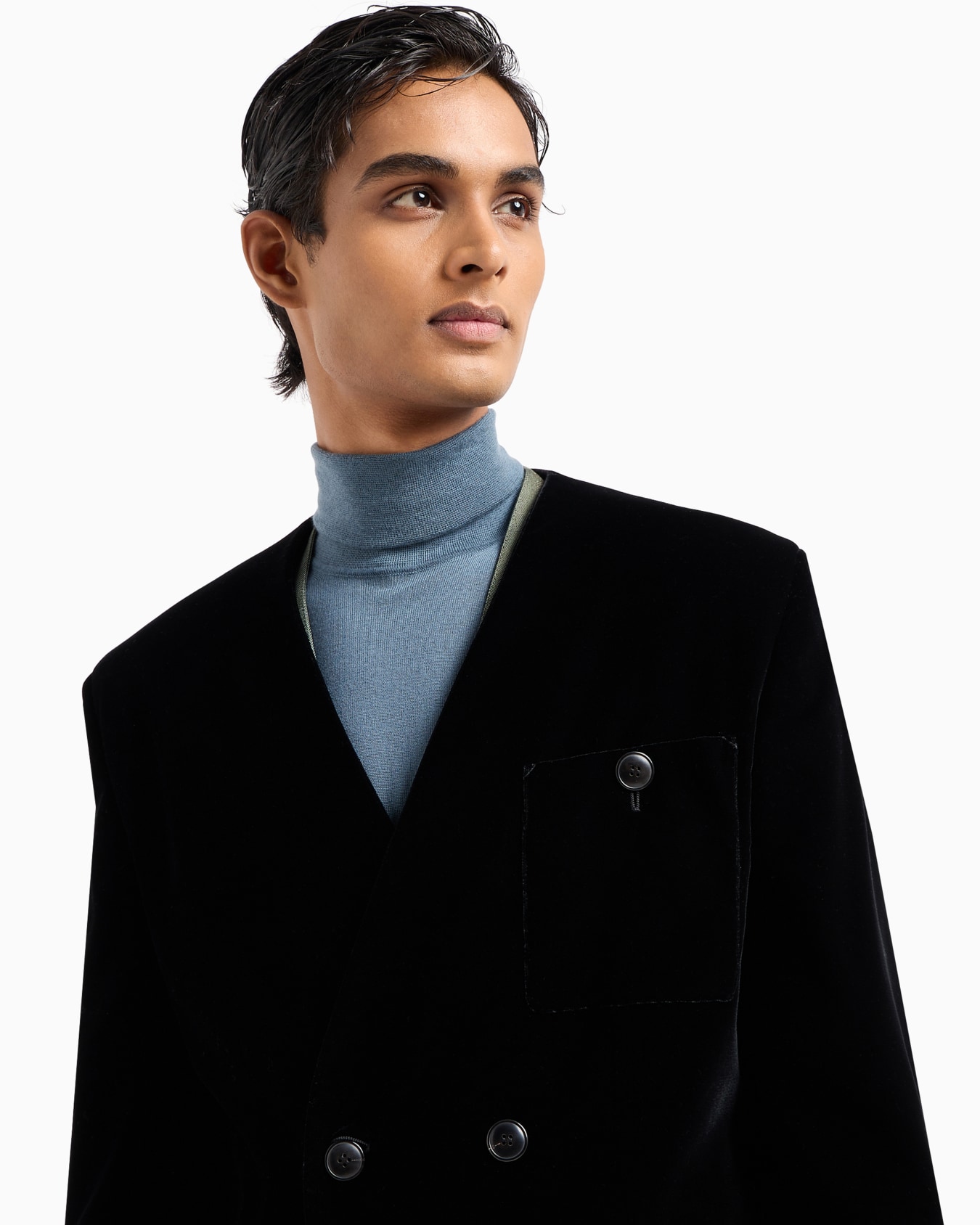 Double-breasted velvet jacket Slide 4