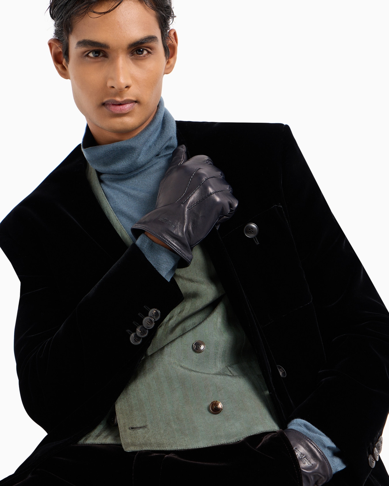 Double-breasted velvet jacket Slide 5