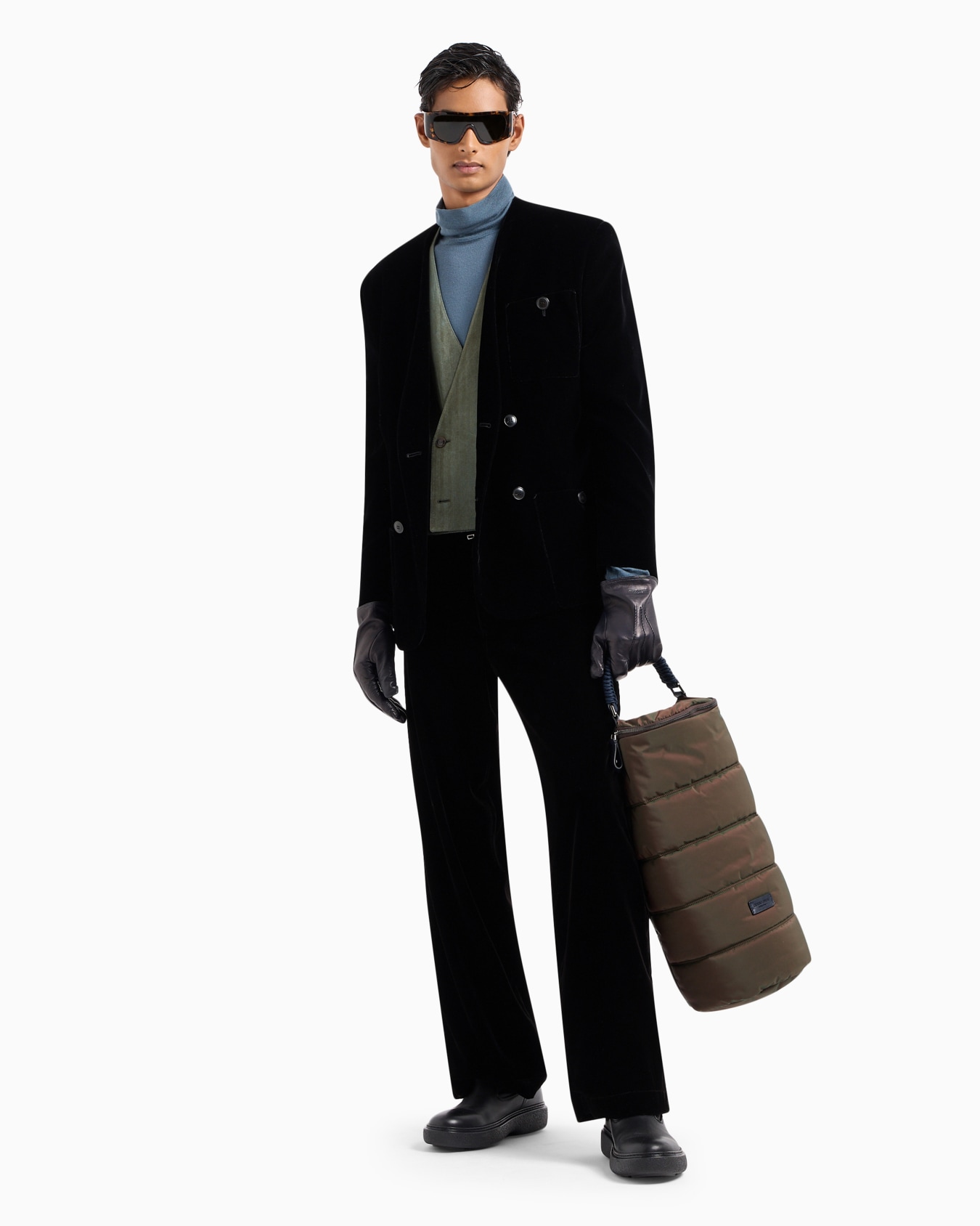 Double-breasted velvet jacket Slide 3