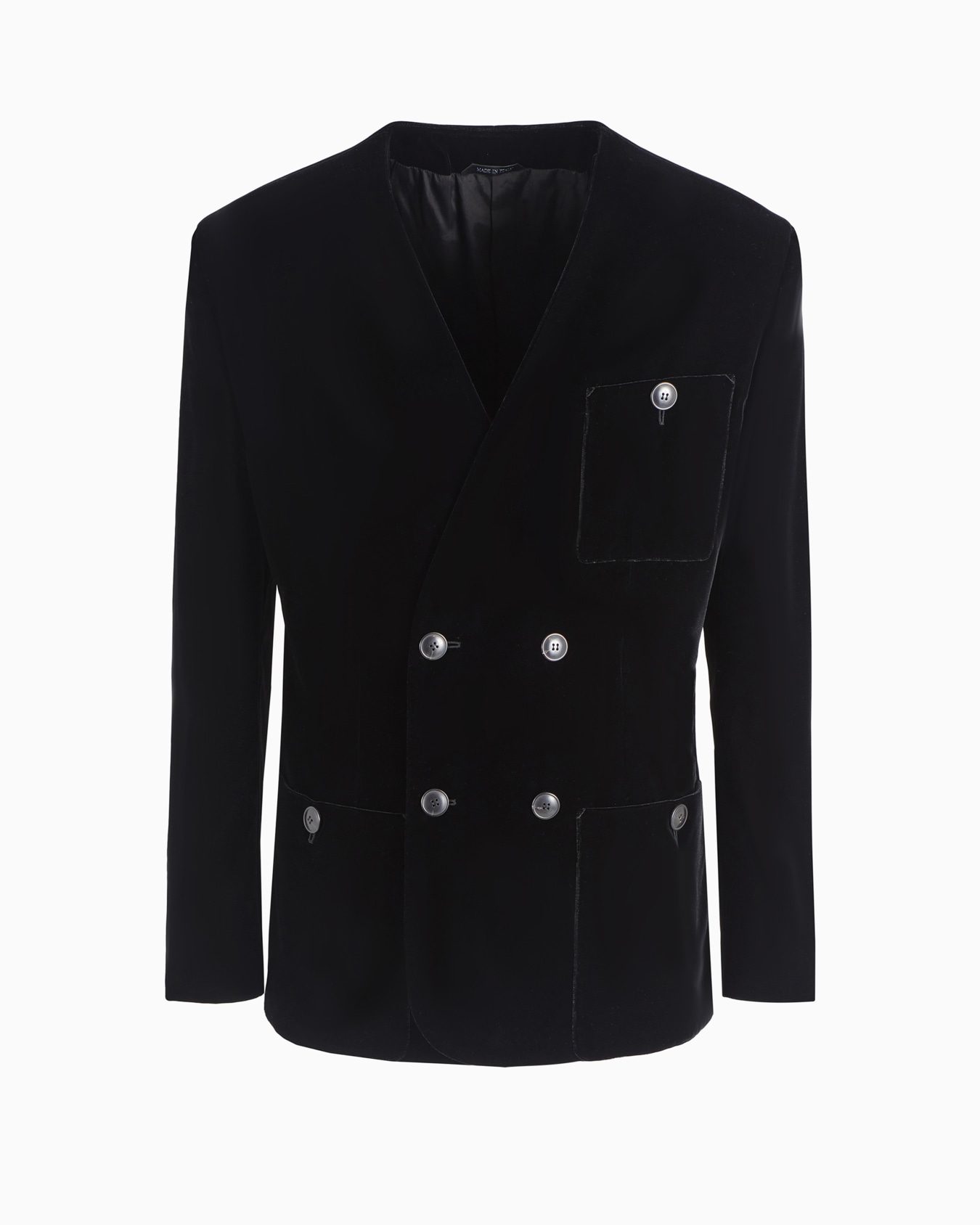 Double-breasted velvet jacket Slide 0