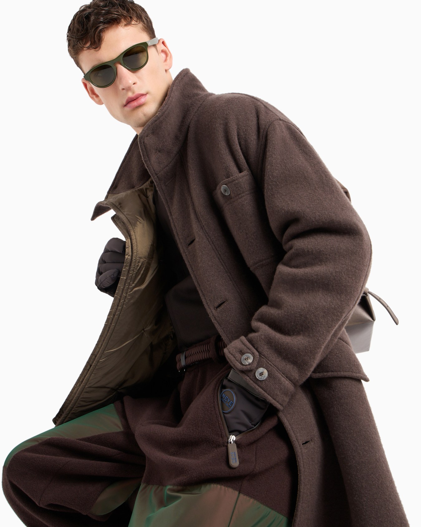 Veste chemise en drap de cachemire avec fermeture zippée Diapositive 5