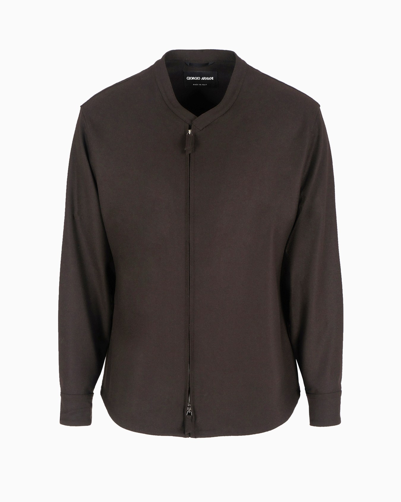 Veste chemise en drap de cachemire avec fermeture zippée Diapositive 0