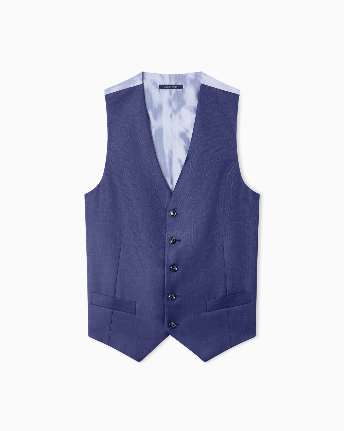 Single-breasted waistcoat in micro-armure wool Slide 0