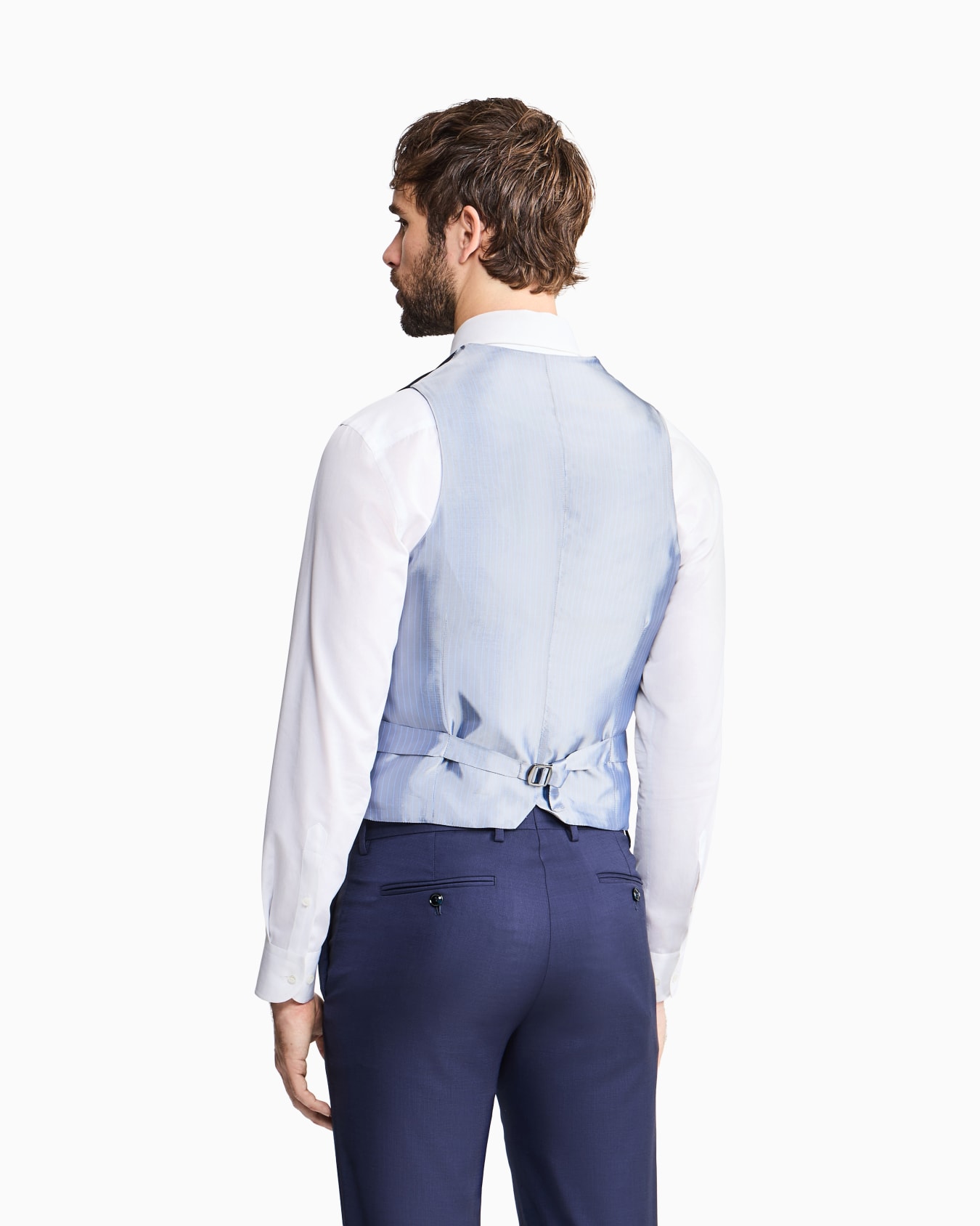 Single-breasted waistcoat in micro-armure wool Slide 2