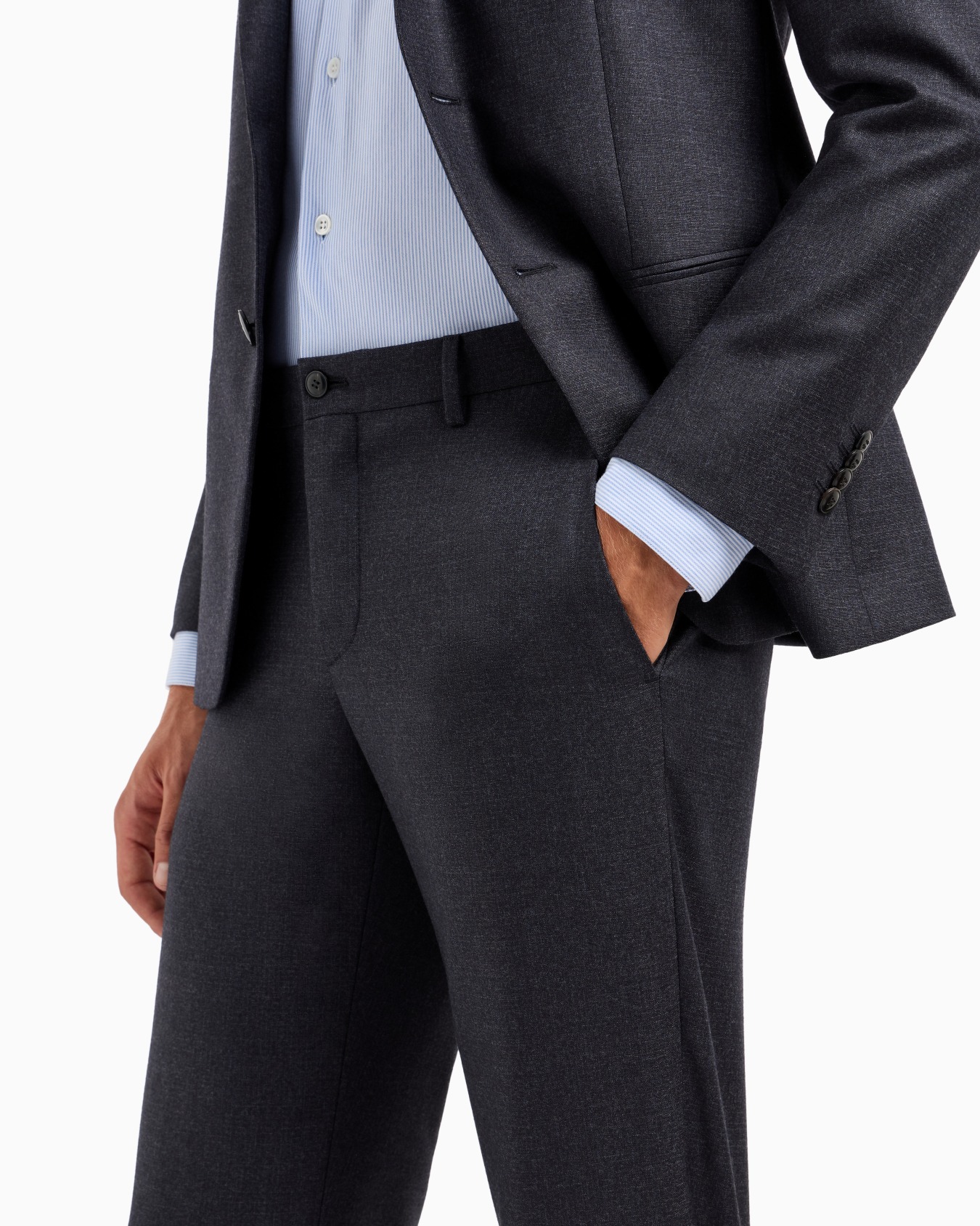 Single-breasted Soho line suit in virgin wool mélange Slide 5