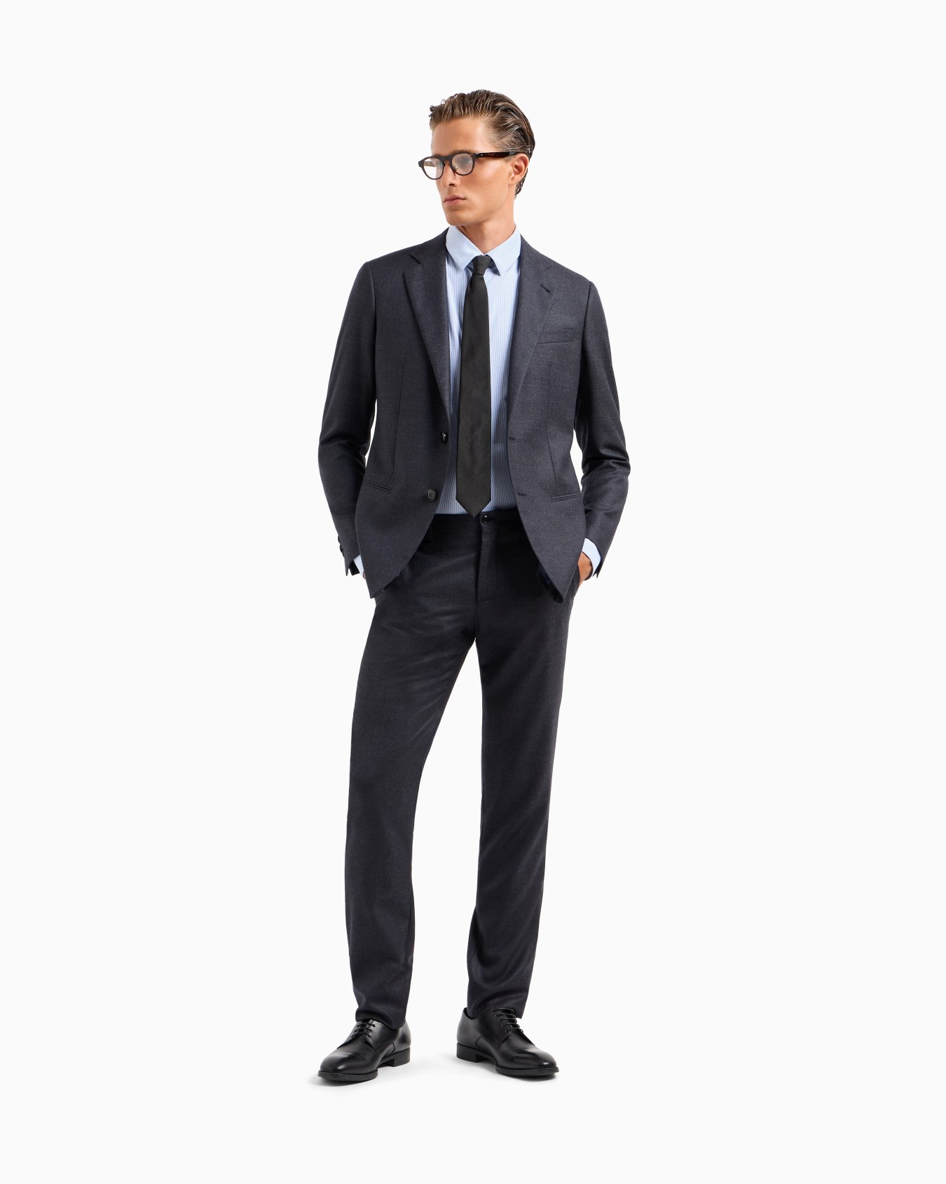 Single-breasted Soho line suit in virgin wool mélange Slide 1