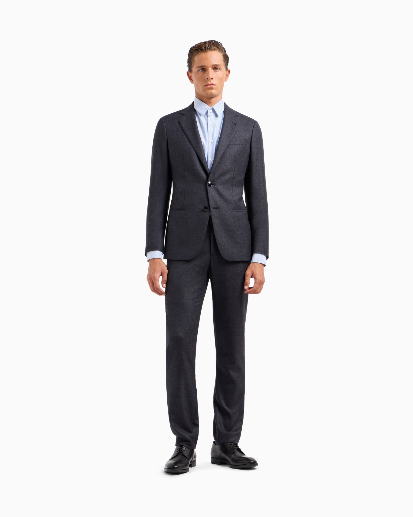 Single-breasted Soho line suit in virgin wool mélange Slide 3