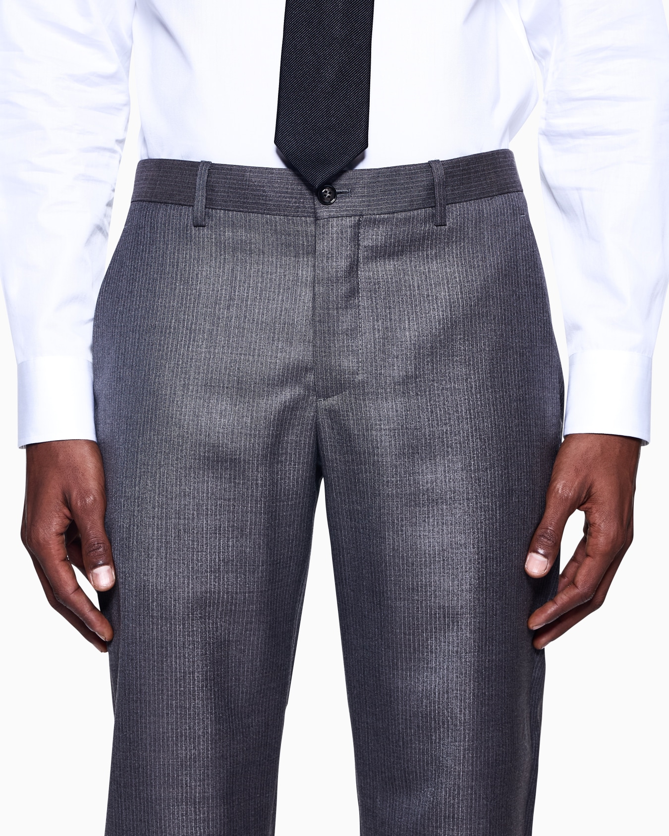 Single-breasted Soho Line suit in mélange micro-pinstriped virgin wool Slide 4