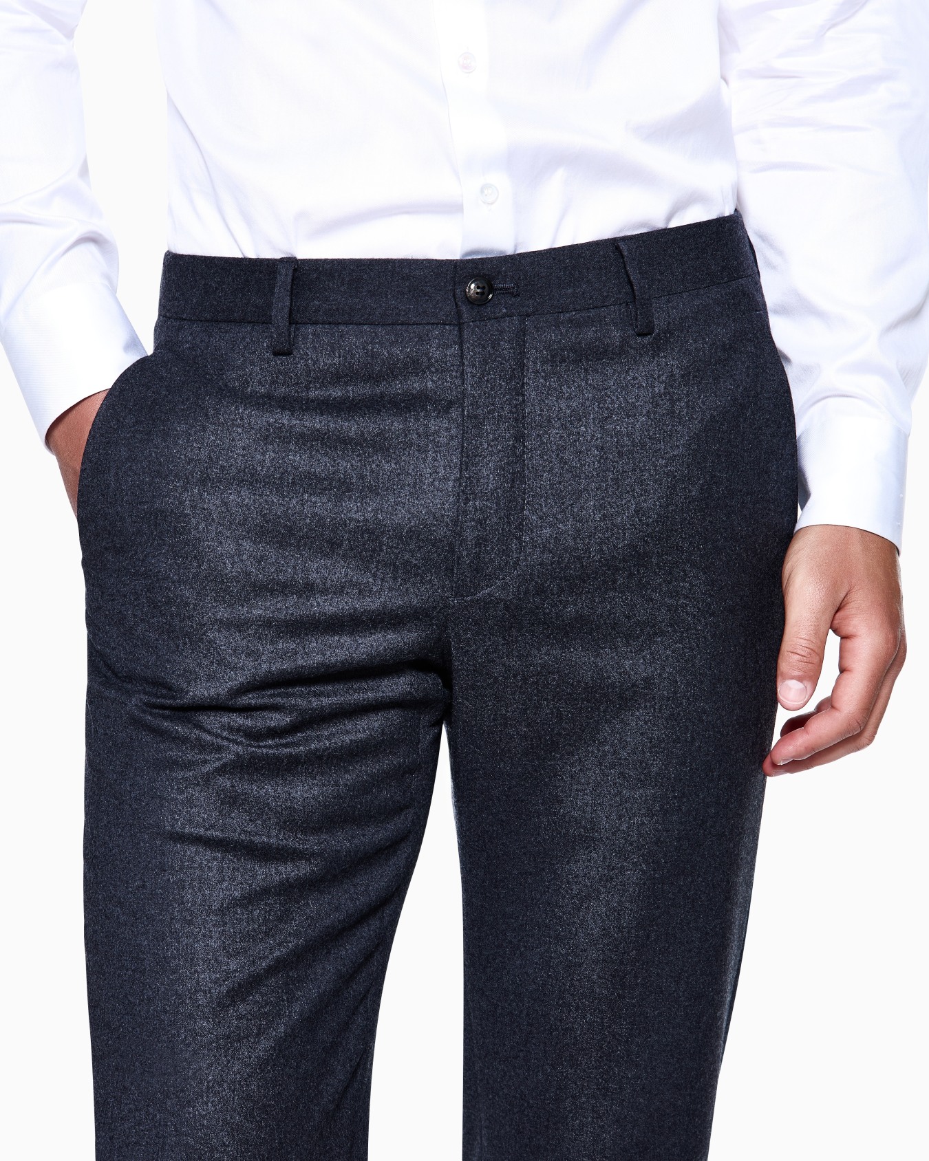 Costume gamme Soho à simple boutonnage en flanelle de laine légère Diapositive 4