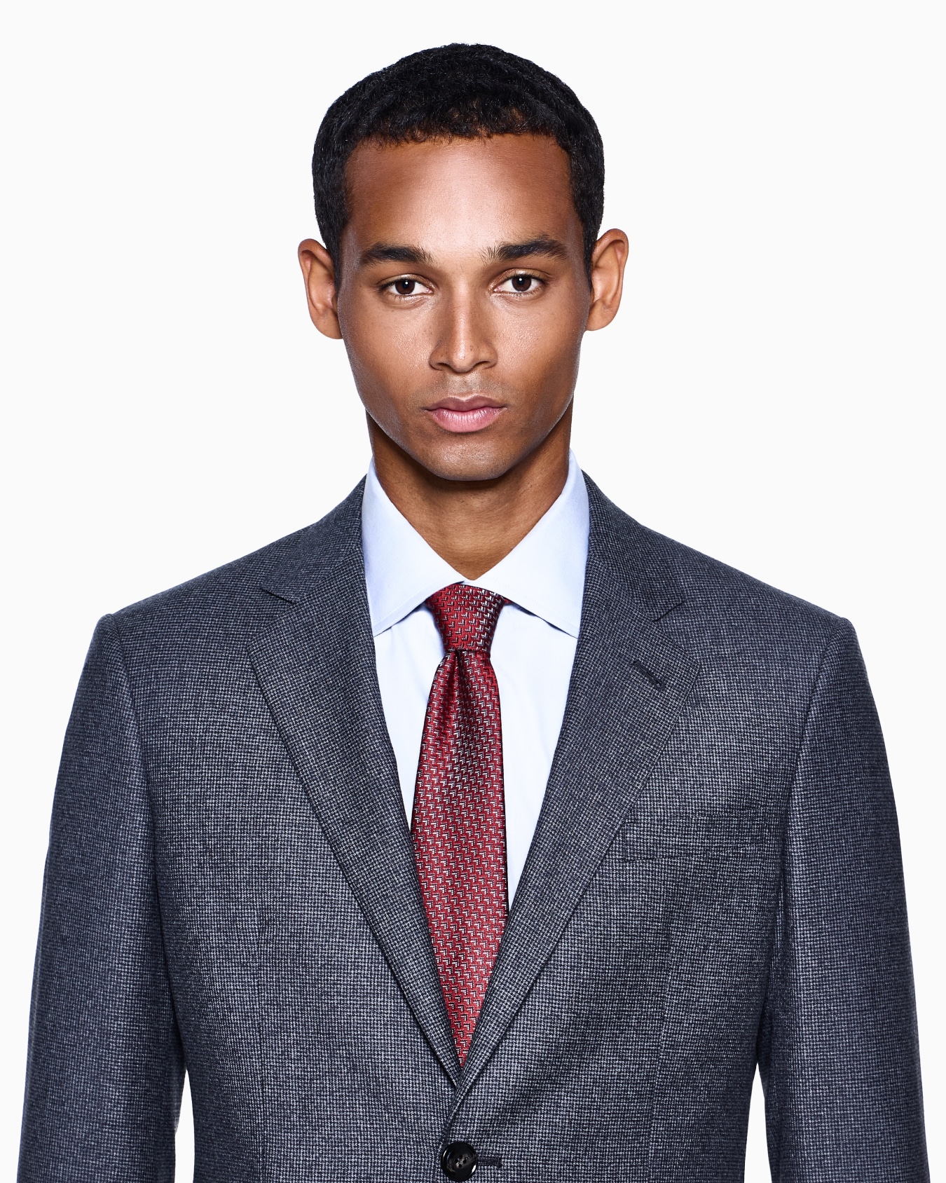 Costume gamme Soho à simple boutonnage en laine vierge avec motif pied-de-poule Diapositive 3