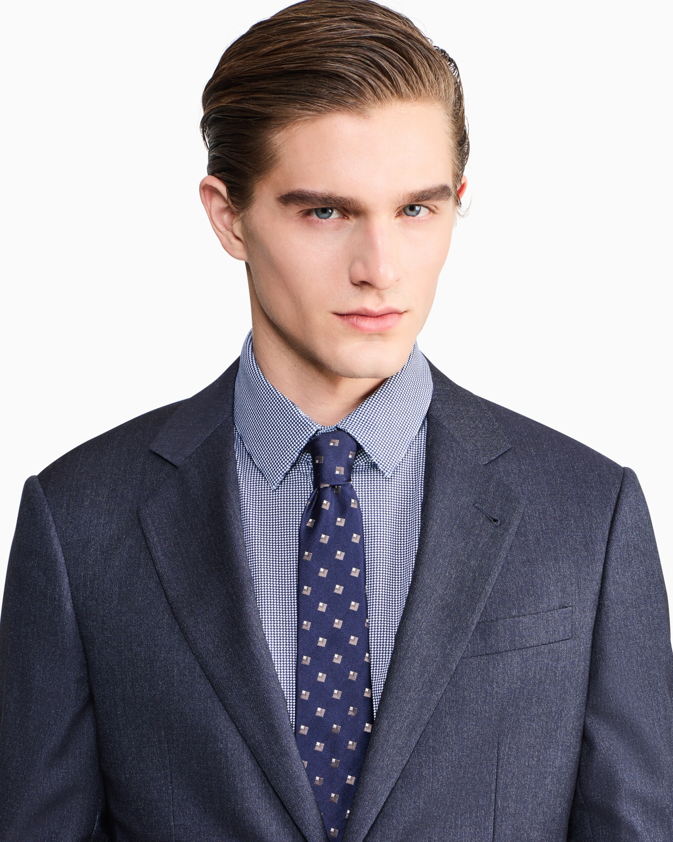 ASV Soho Line denim-look wool single-breasted suit Slide 3