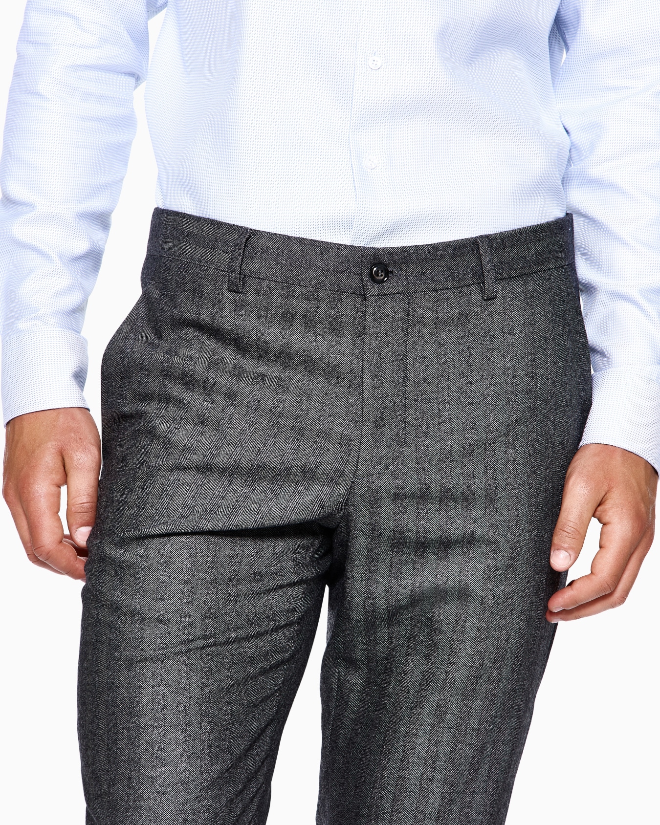 Costume gamme Soho à simple boutonnage en laine vierge et cachemire chevron Diapositive 4