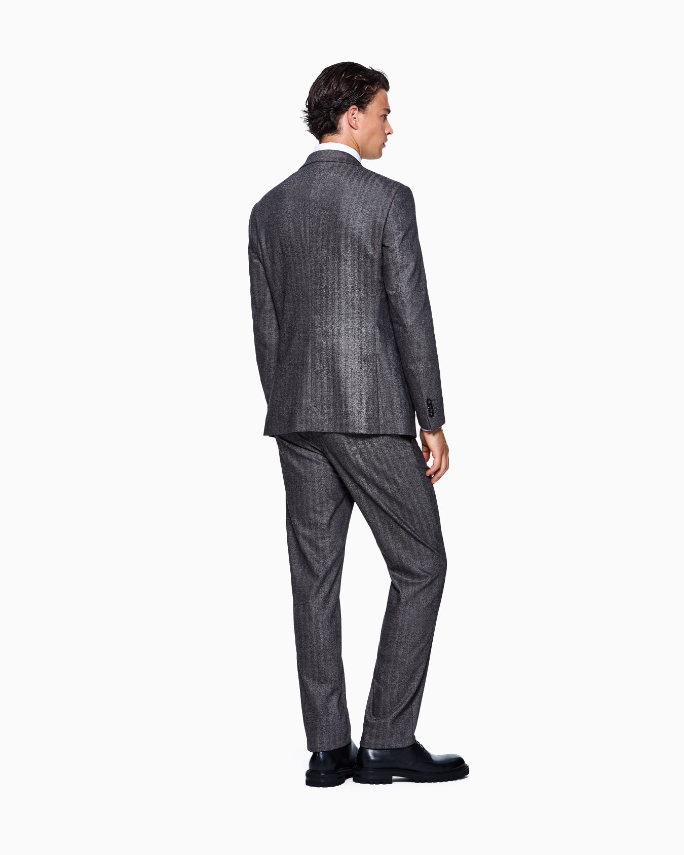 Costume gamme Soho à simple boutonnage en laine vierge et cachemire chevron Diapositive 2