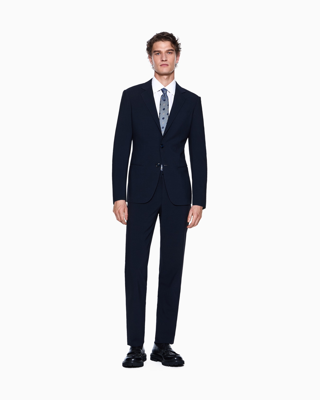 ASV Soho Line single-breasted suit in silk and wool crêpe Slide 1