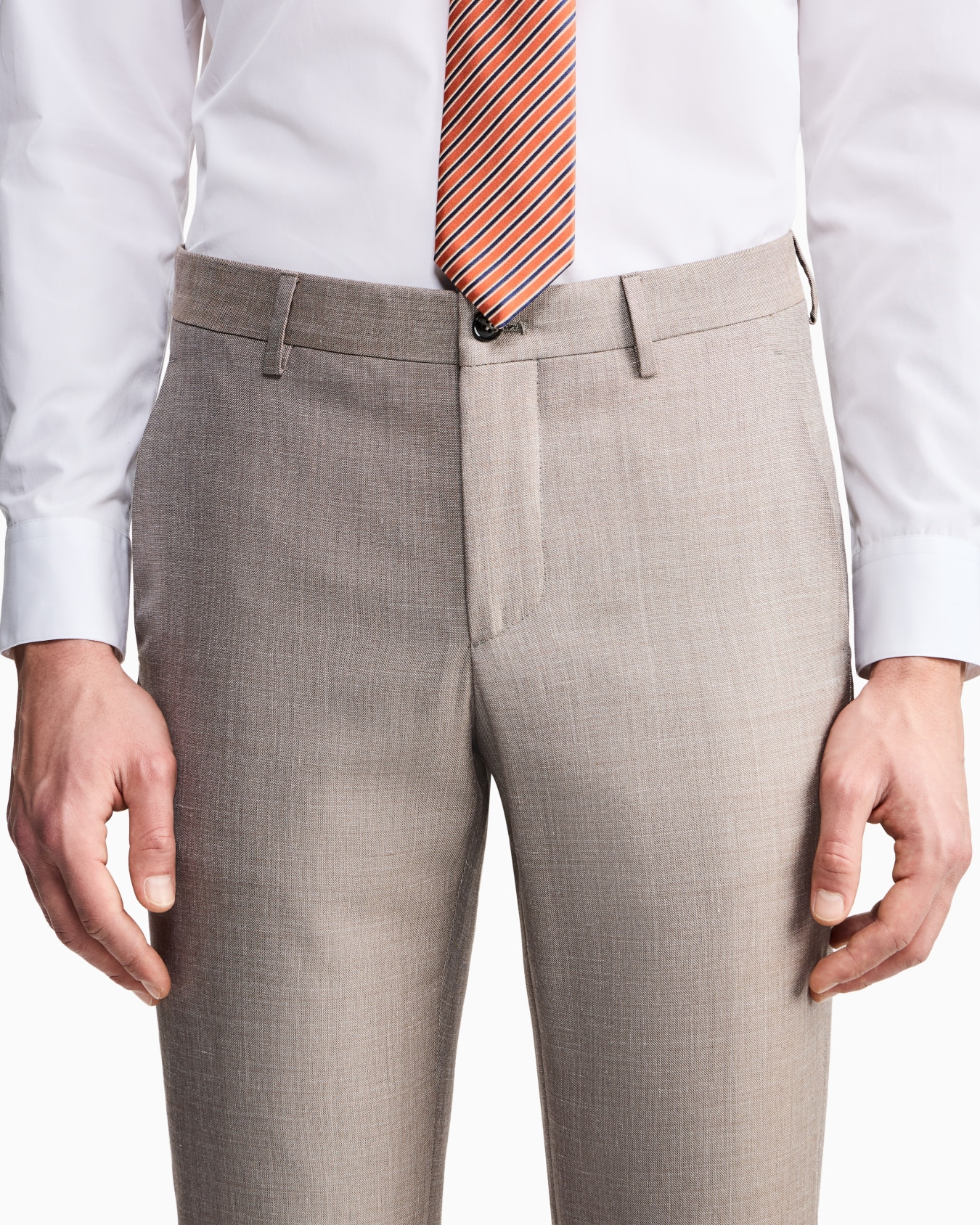 Costume gamme Soho à simple boutonnage en grisaille de laine, soie et lin Diapositive 4