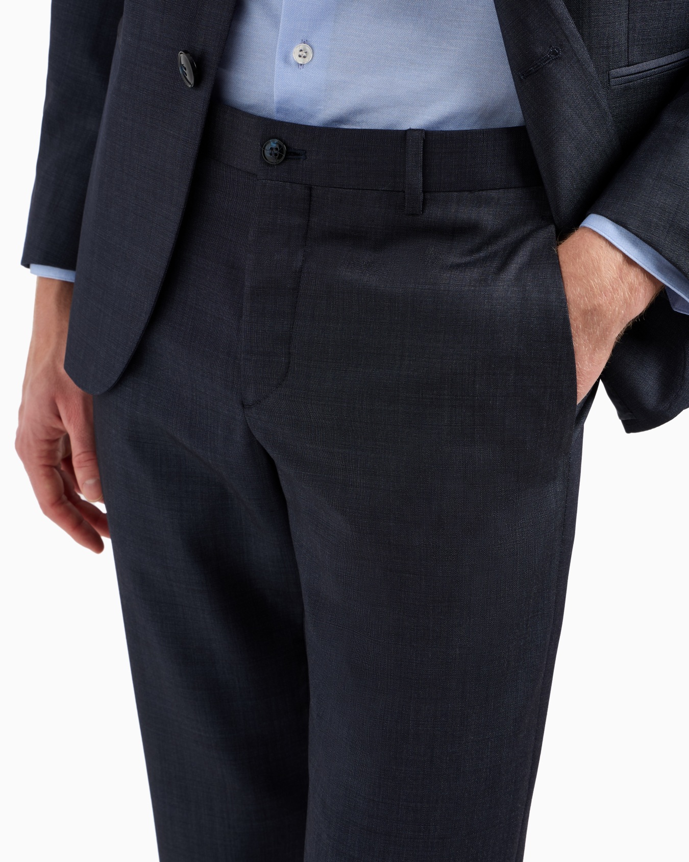 Soho line single-breasted suit in a chambray-effect wool and silk Slide 5