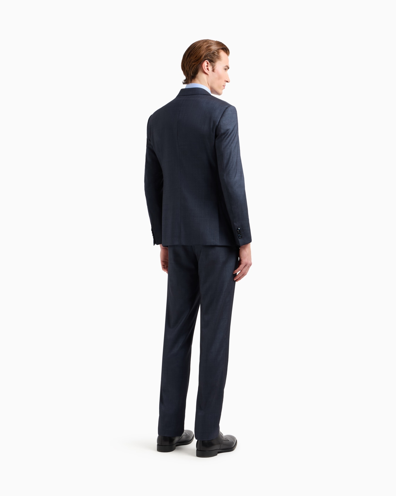 Soho line single-breasted suit in a chambray-effect wool and silk Slide 2