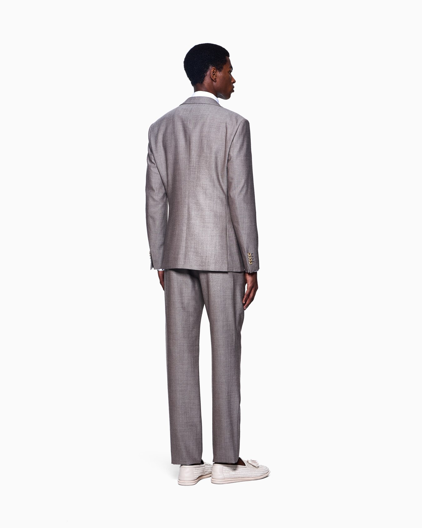 Single-breasted Soho Line suit in two-tone armure wool Slide 2