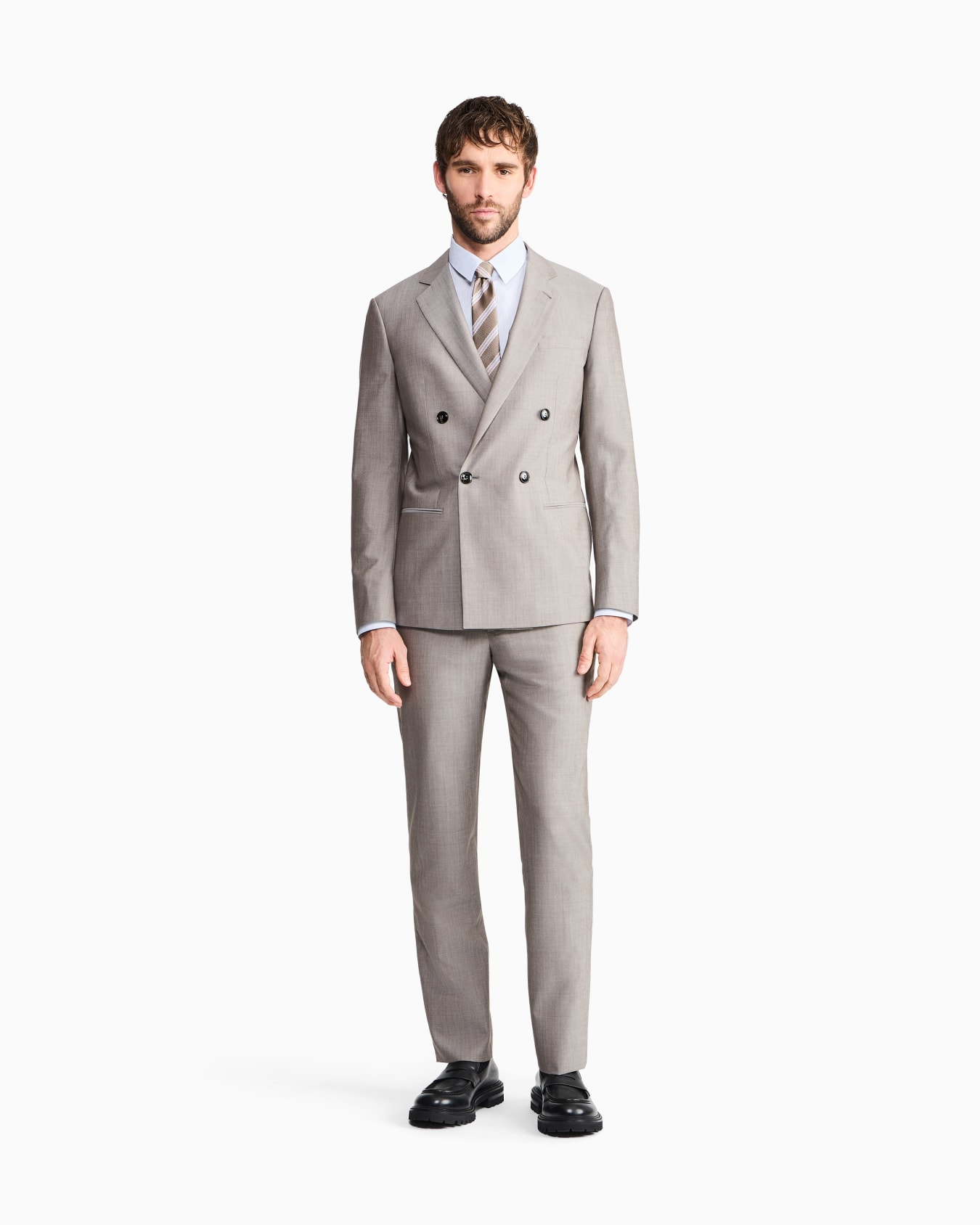 Soho Line double-breasted suit in virgin wool Slide 1