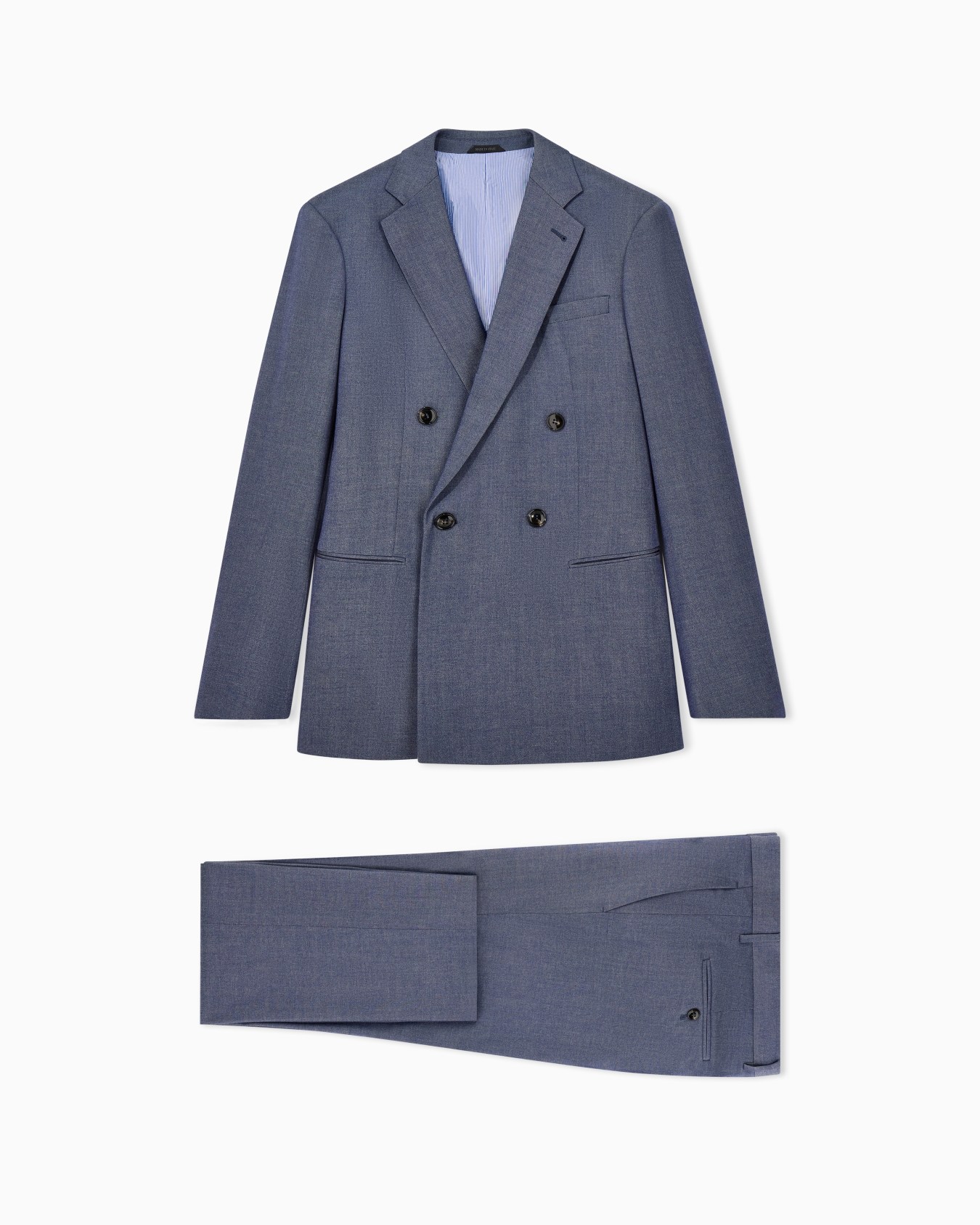 Costume croisé gamme Soho en cachemire et coton stretch effet denim Diapositive 0