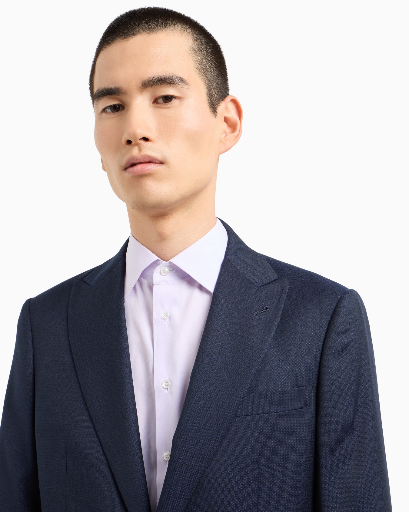 Single-breasted Soho line suit in virgin wool armure Slide 4