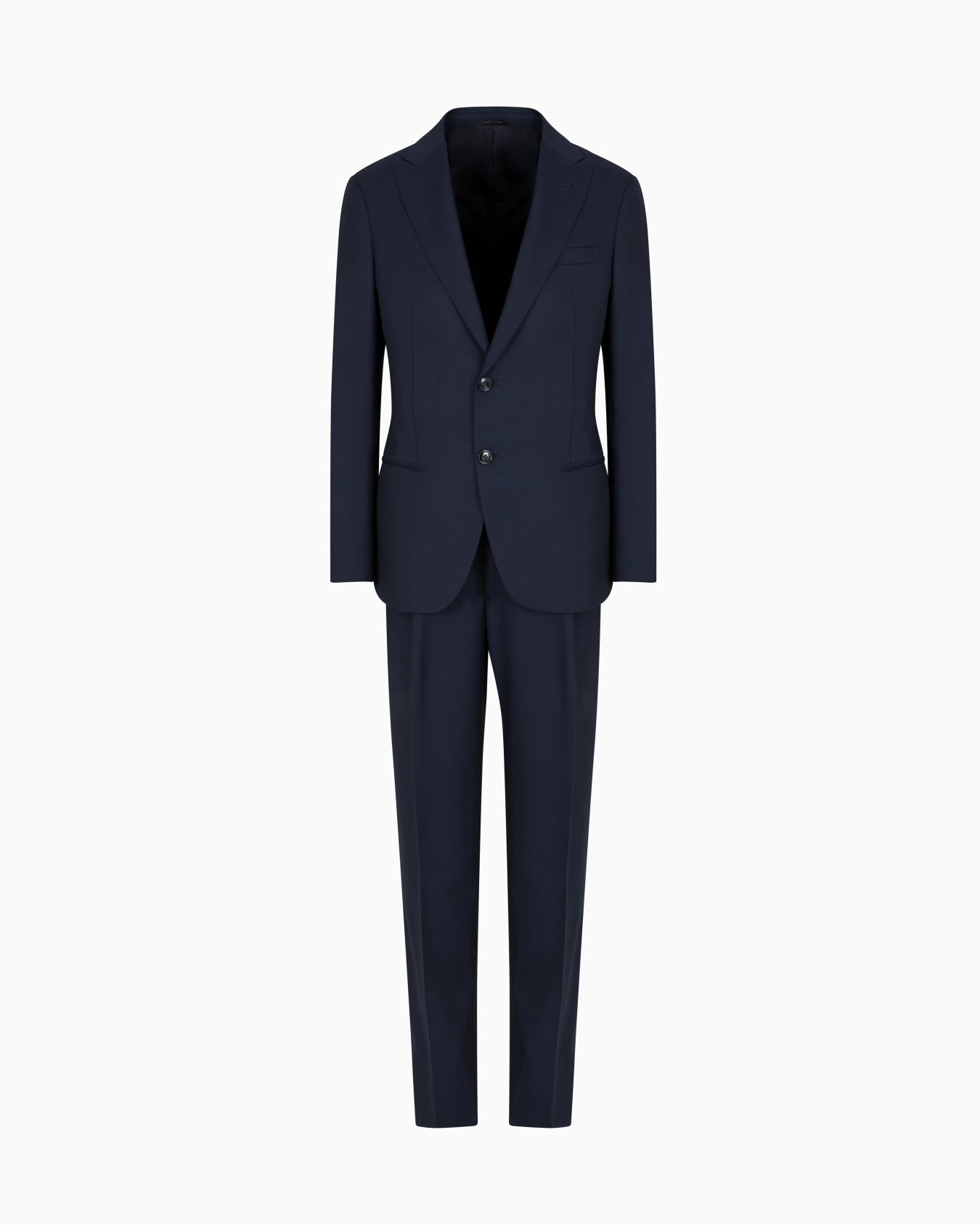 Single-breasted Soho line suit in virgin wool armure Slide 0