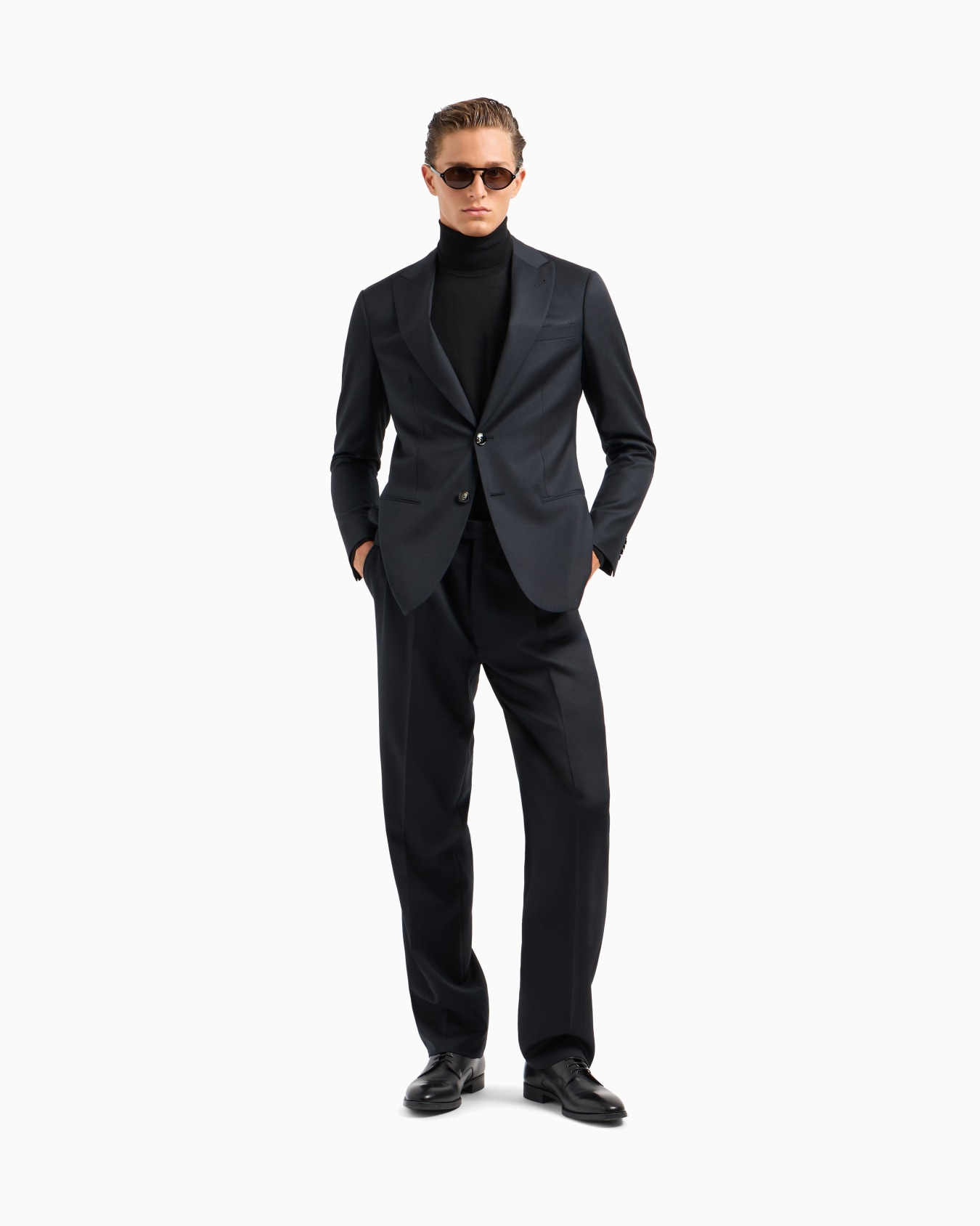 Costume gamme Soho à simple boutonnage en laine vierge armurée Diapositive 1