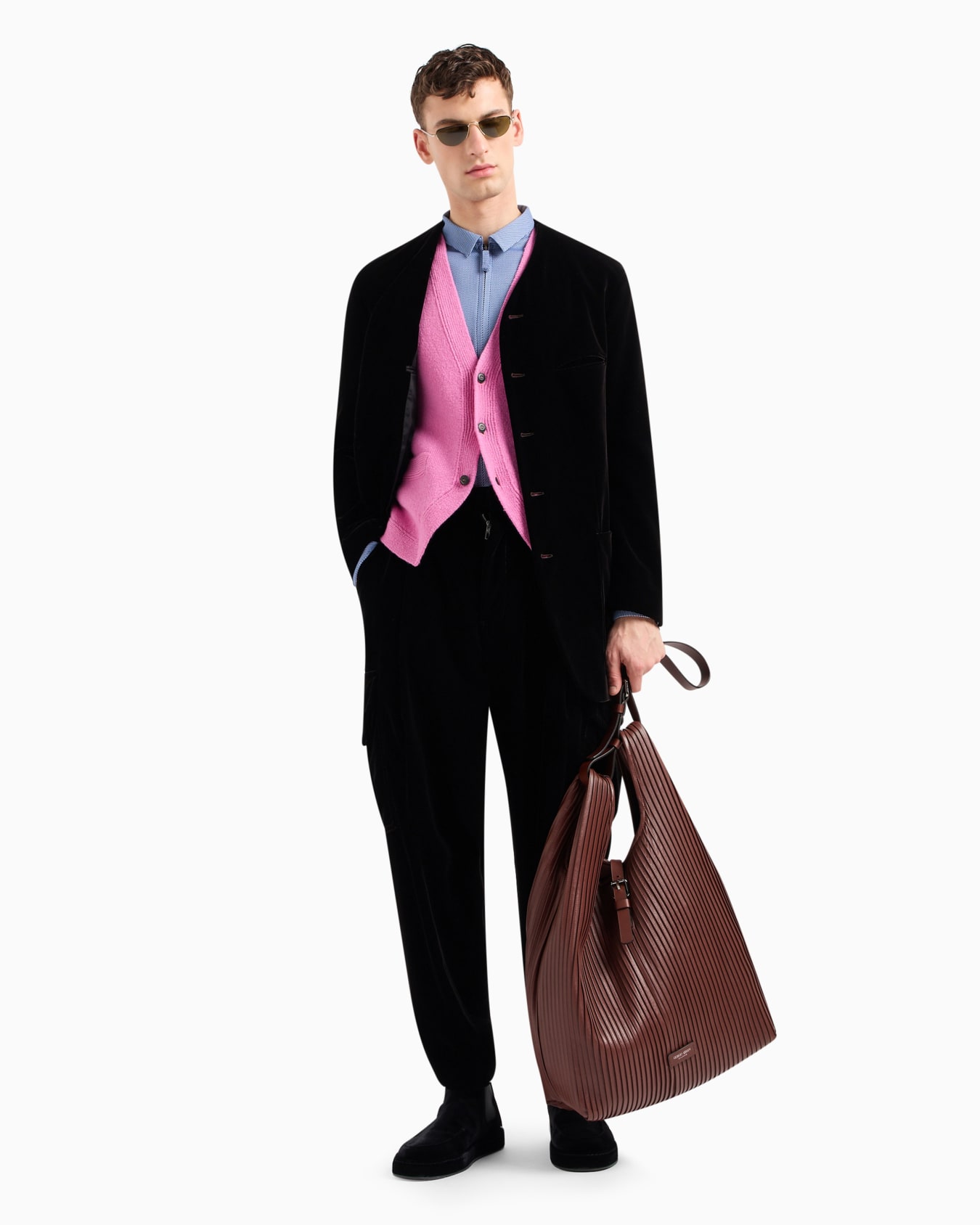 Heritage Line single-breasted velvet jacket Slide 3