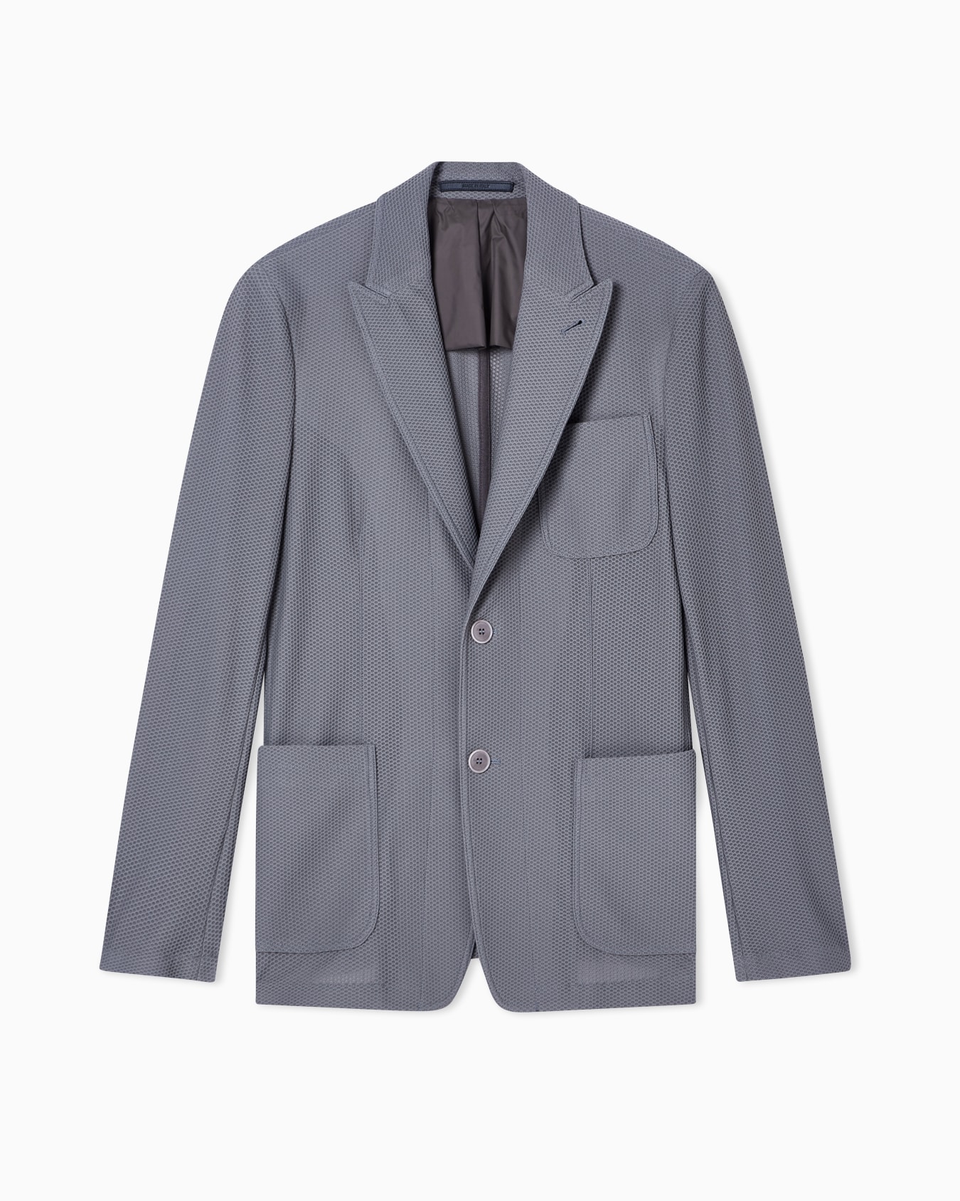 Single-breasted jacket in technical waffle fabric Slide 0