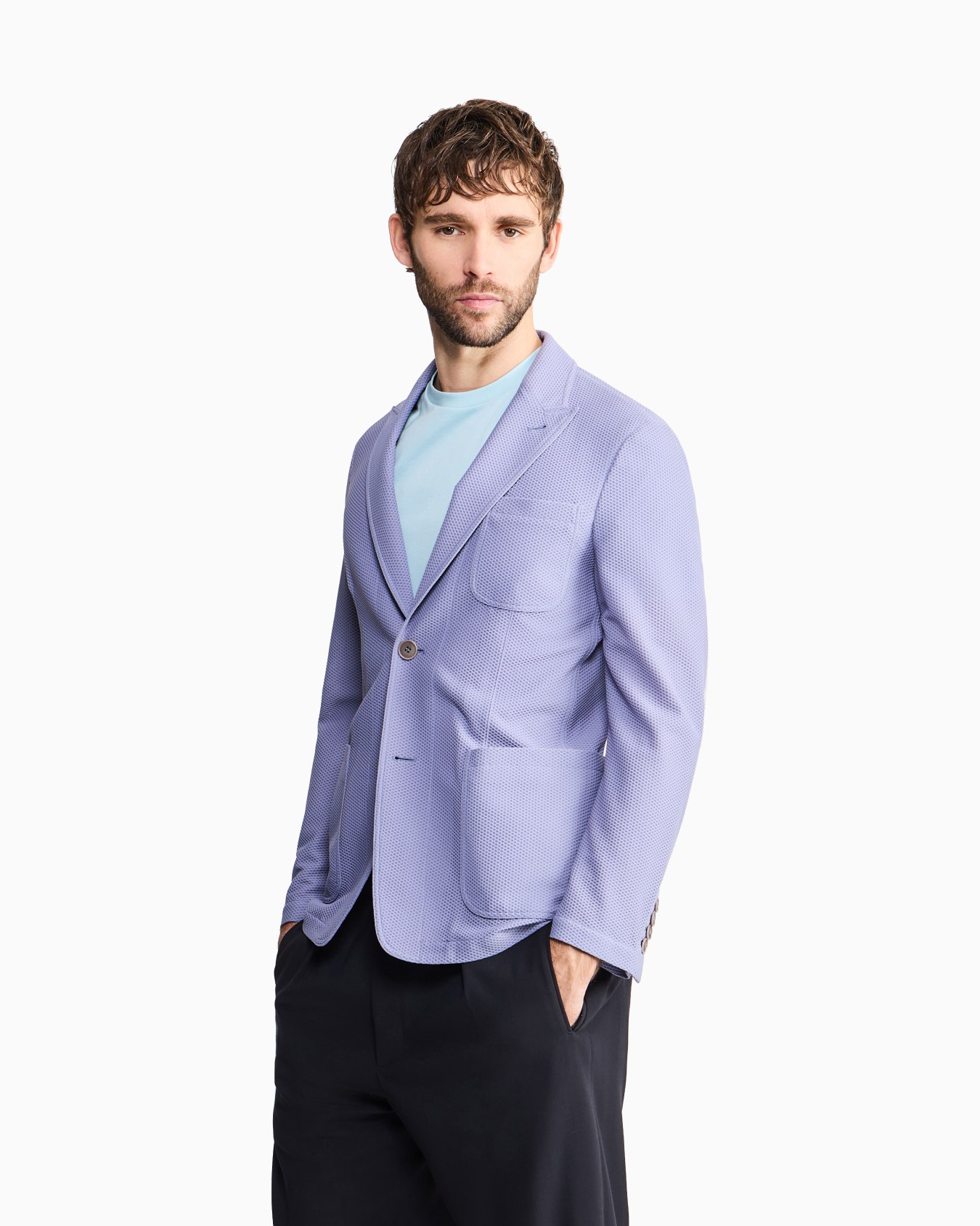 Einreihiges Sakko aus geprägtem Funktionsgewebe Folie 2