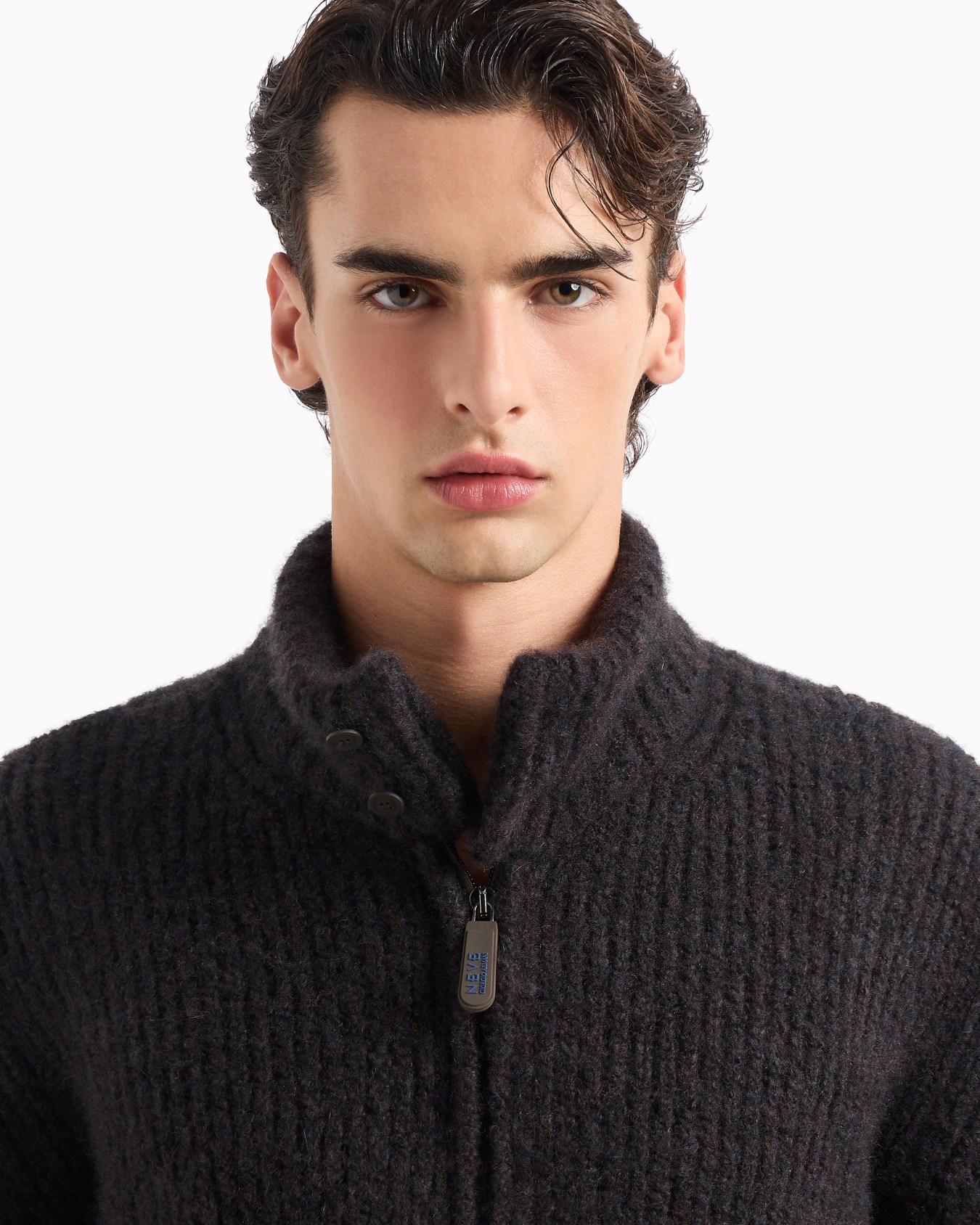 Giorgio Armani Neve cashmere and silk cardigan with zip Slide 5