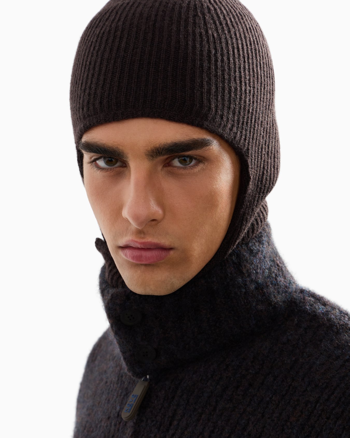 Pasamontañas de cachemir acanalado Giorgio Armani Neve Diapositiva 2