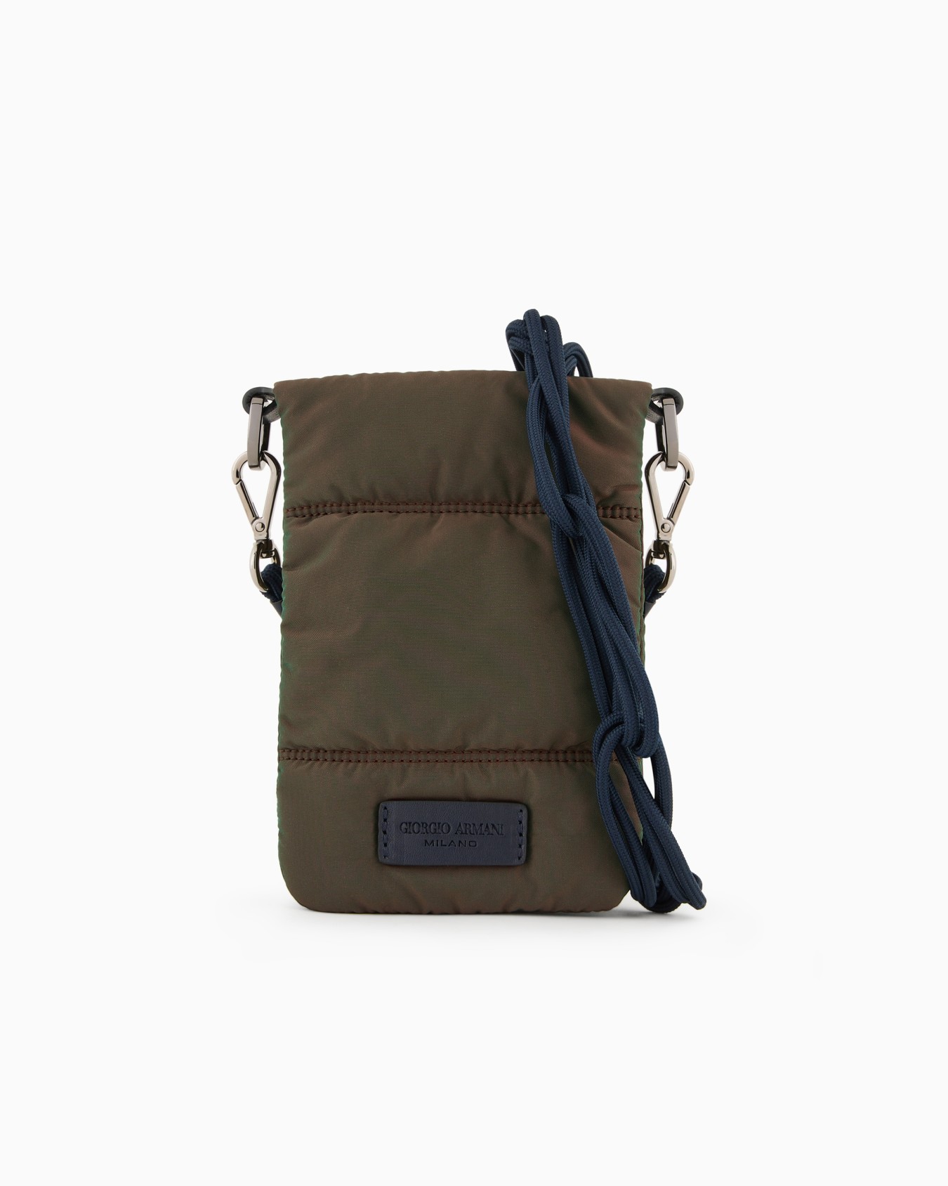 ジョルジオ アルマーニ ネーヴェ 携帯電話ホルダー レザー／イリデセントナイロン スライドする 0