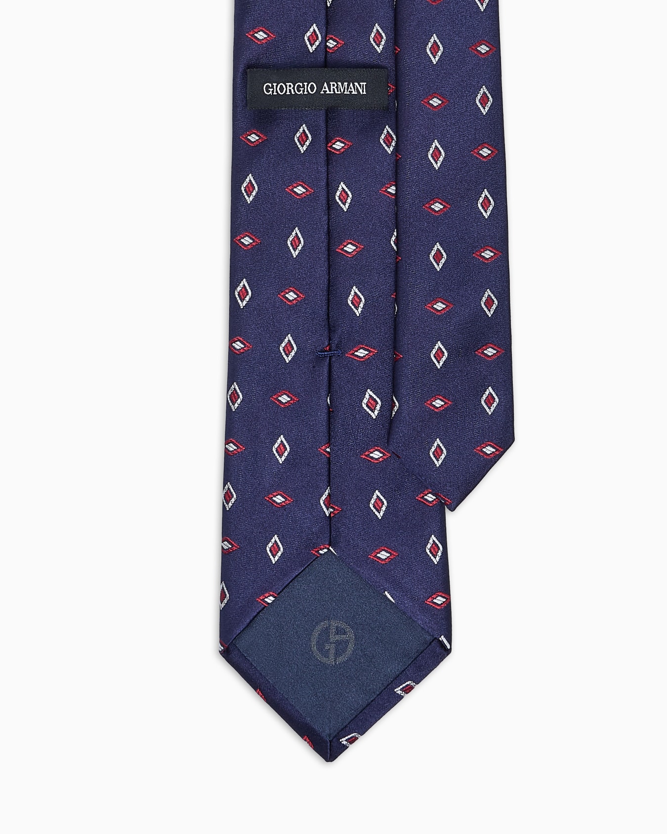 Silk tie with geometric jacquard motif Slide 1