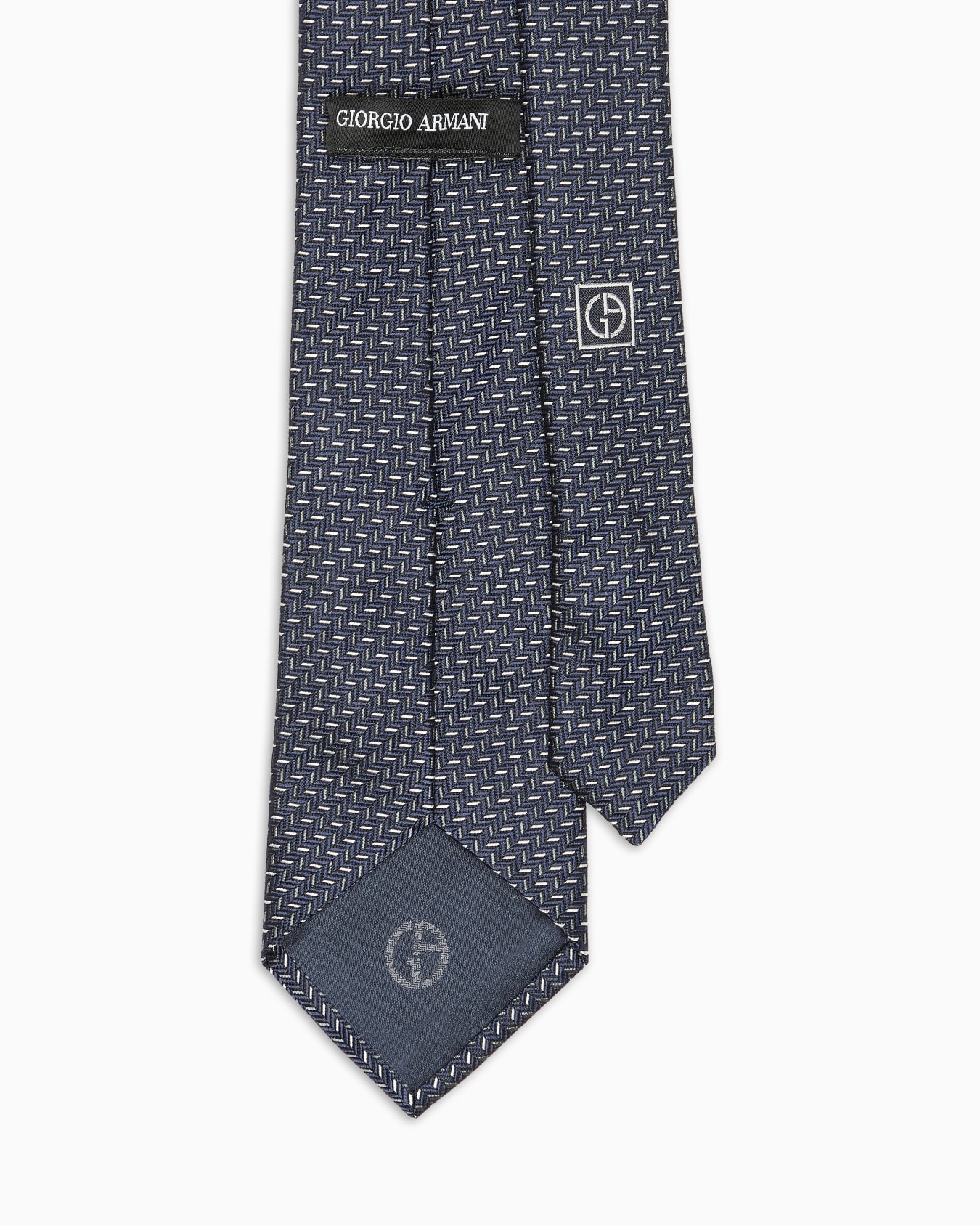 Corbata de seda con motivo geométrico en tejido jacquard Diapositiva 1