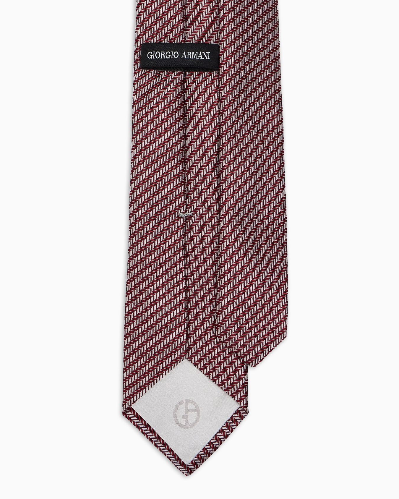 Pure silk tie with geometric jacquard motif Slide 1