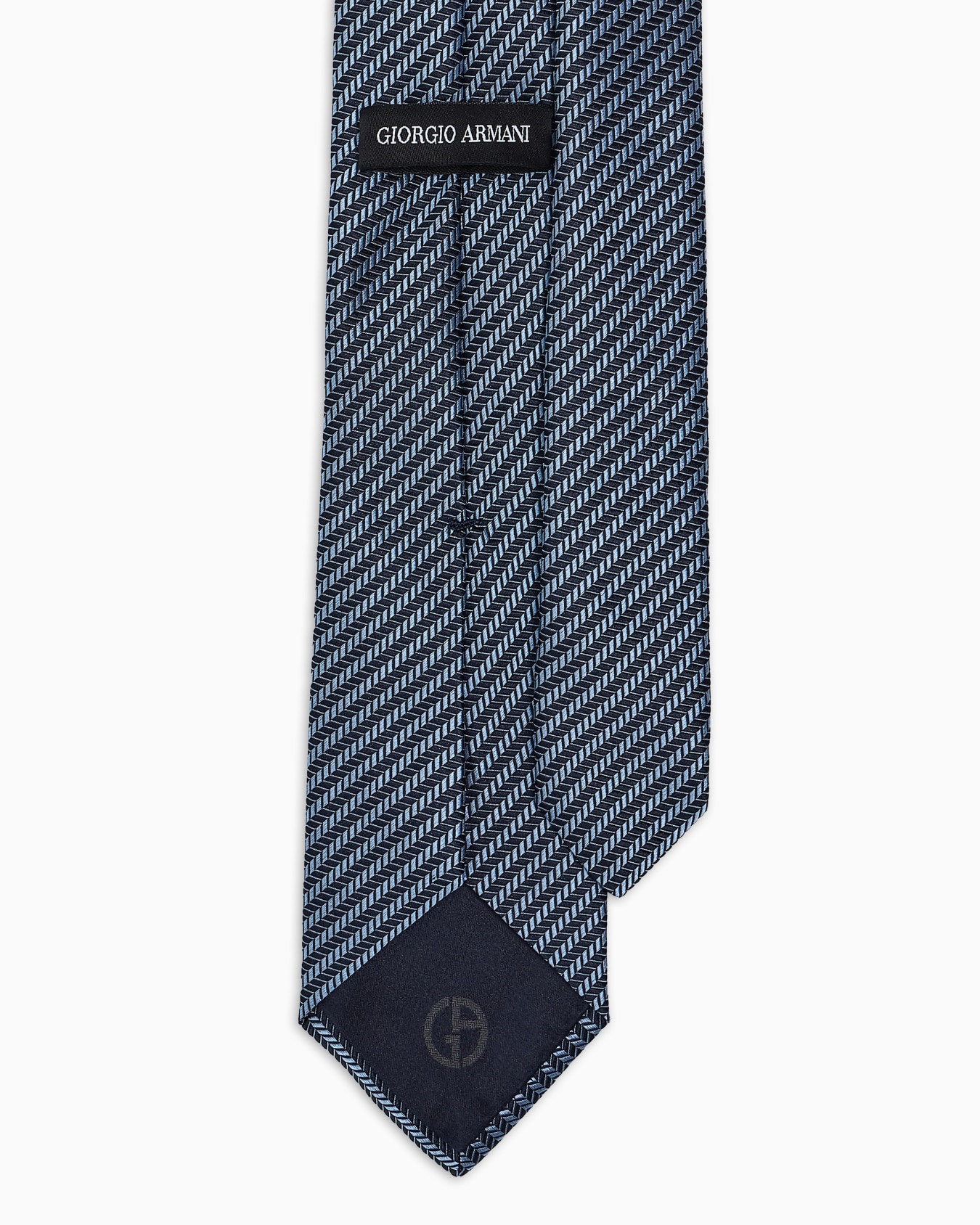 Corbata de seda pura con motivo geométrico en tejido jacquard Diapositiva 1